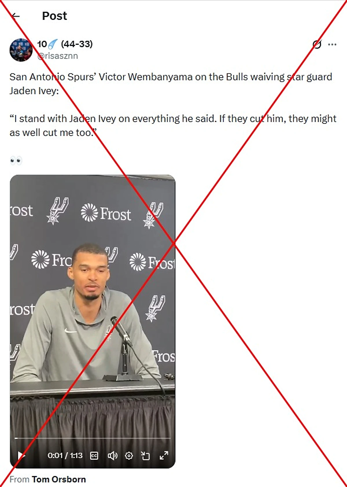 NBA stars misquoted online after Chicago Bulls waive outspoken player