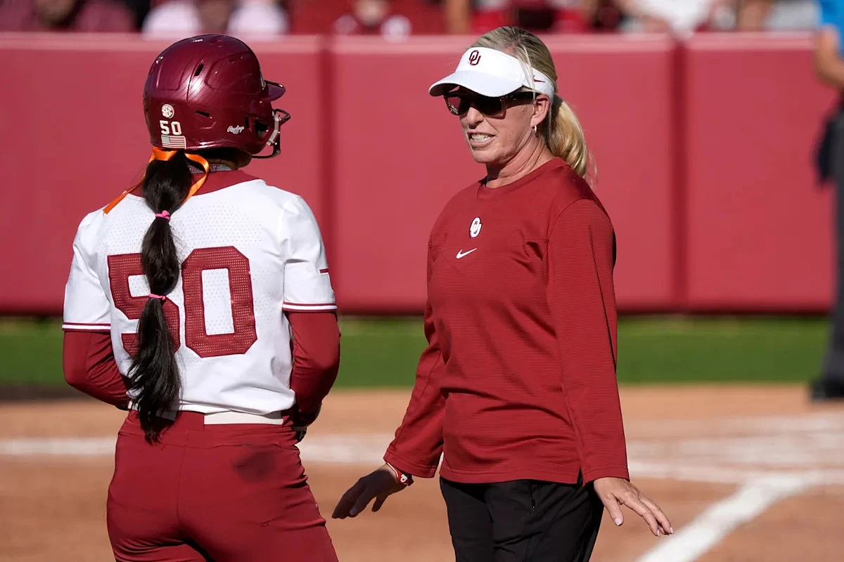 OU softball game vs Texas enters weather delay with Sooners leading