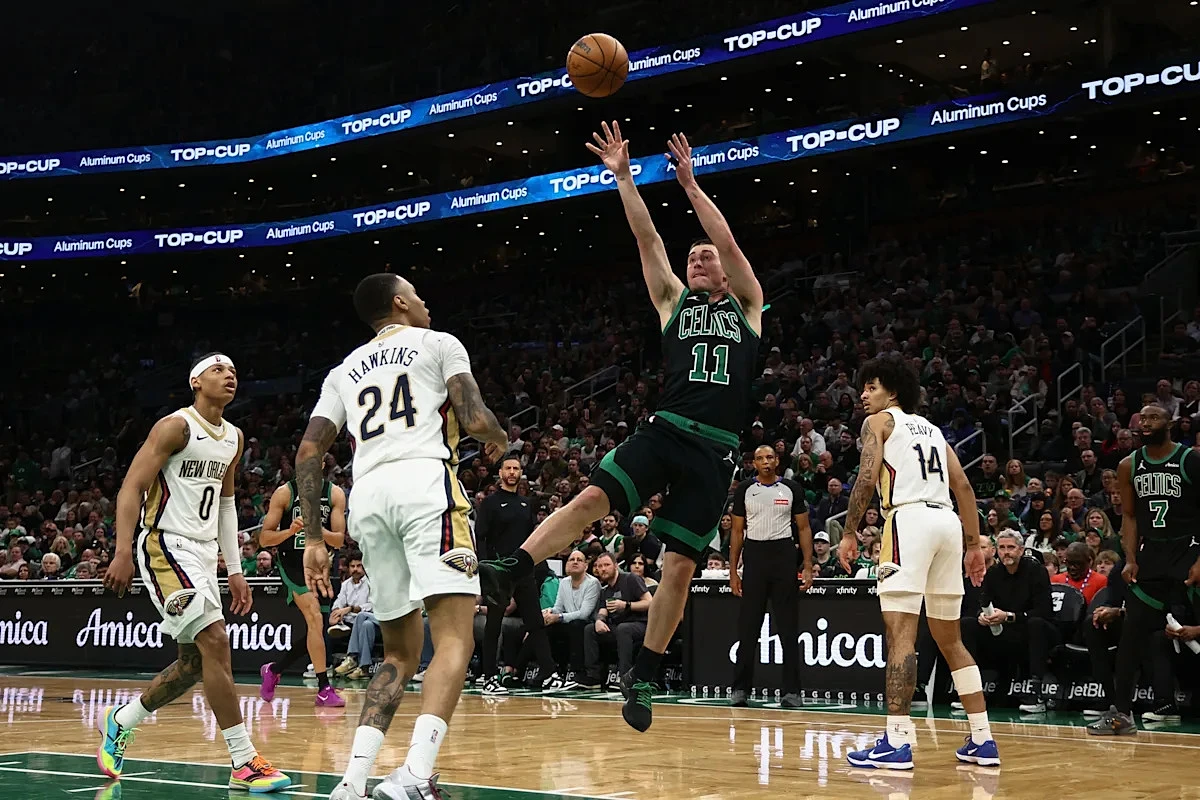 Celtics soar over Pelicans 144-118 and tie franchise record for 3-point makes in a game