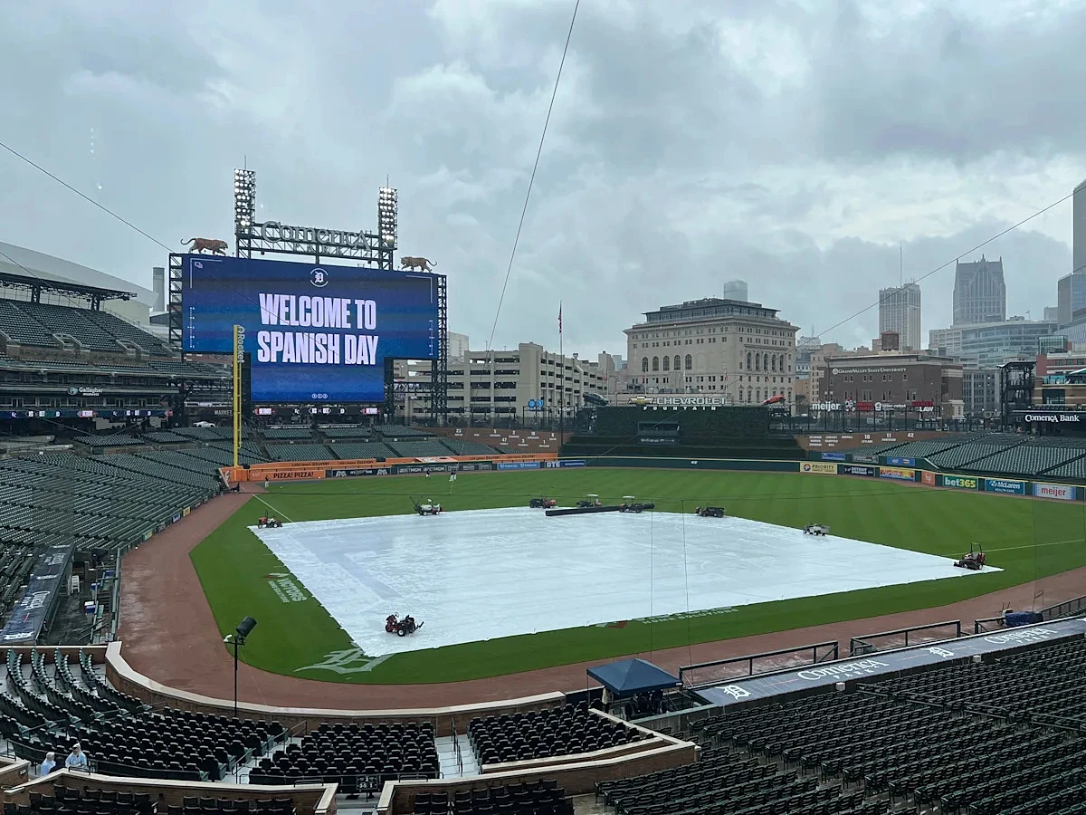 Detroit Tigers weather, rain delay vs Royals. When will game start?