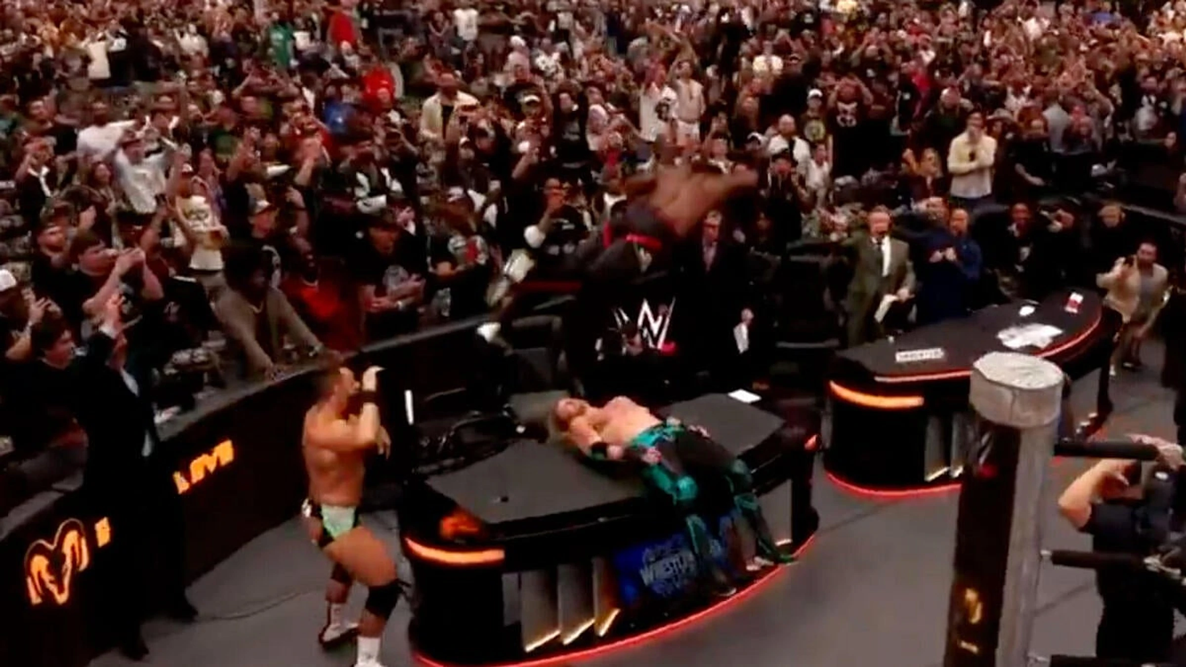 WrestleMania 42: IShowSpeed wipes out Logan Paul with wild top rope dive onto commentary desk