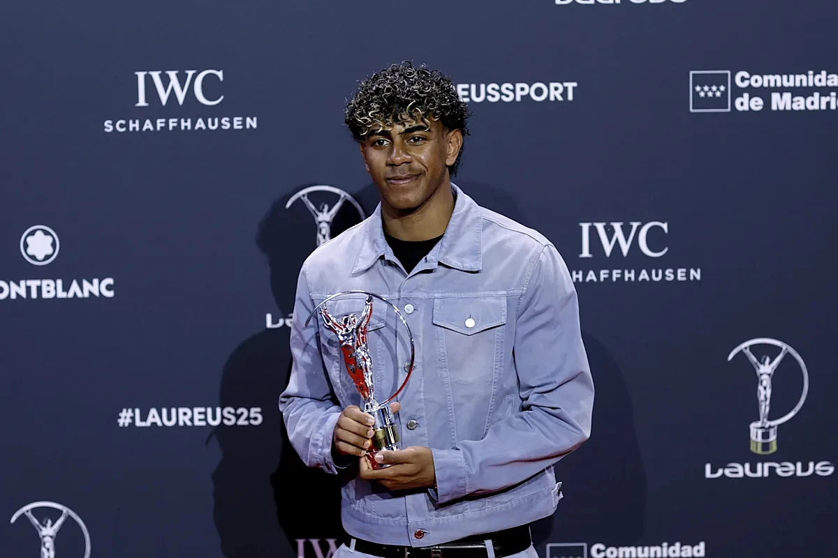 ‘I hope to be able to follow in his footsteps’ – Lamine Yamal talks Lionel Messi after being crowned Laureus Young Sportsman of the Year - Image 1
