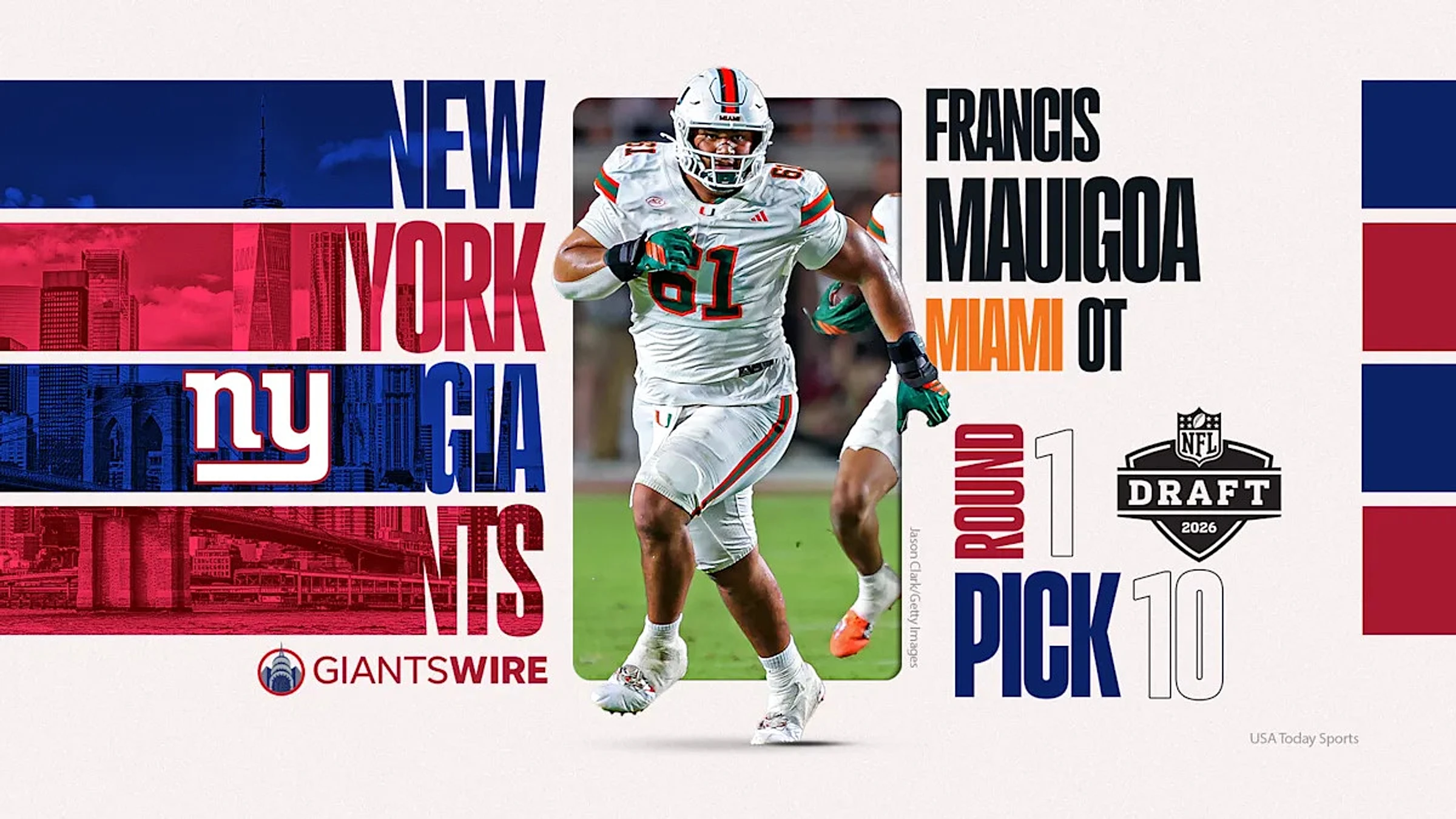 Live 2026 NFL Draft Grades: Giants select Miami OT Francis Mauigoa