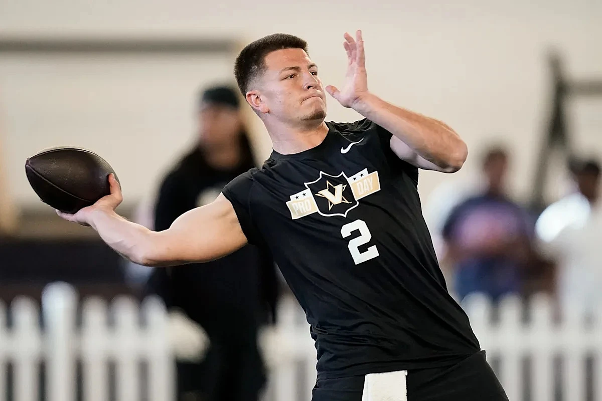Why did Diego Pavia drop in the 2026 NFL Draft?