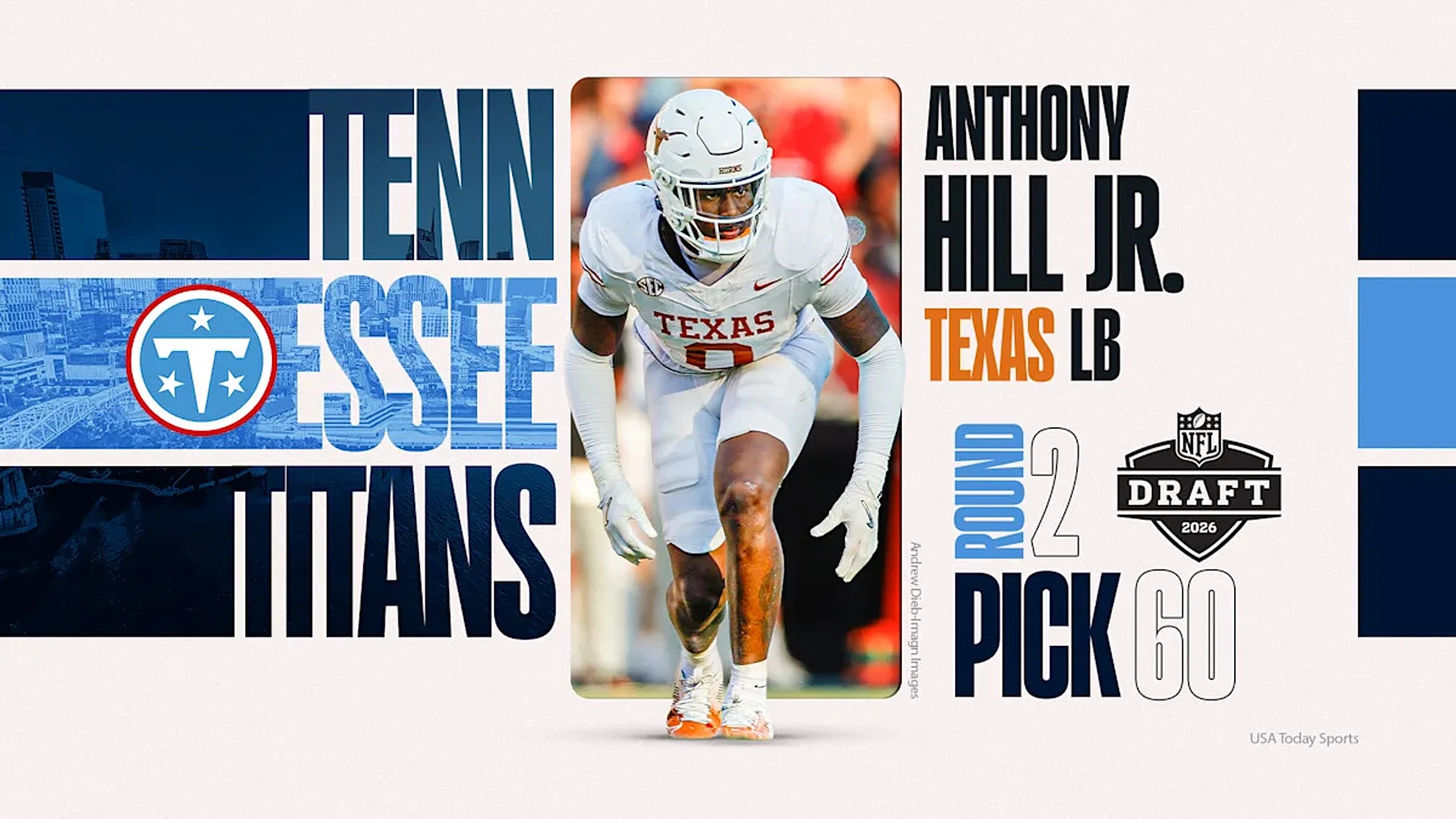 2026 NFL draft: Tennessee Titans trade up to nab LB Anthony Hill - Image 1