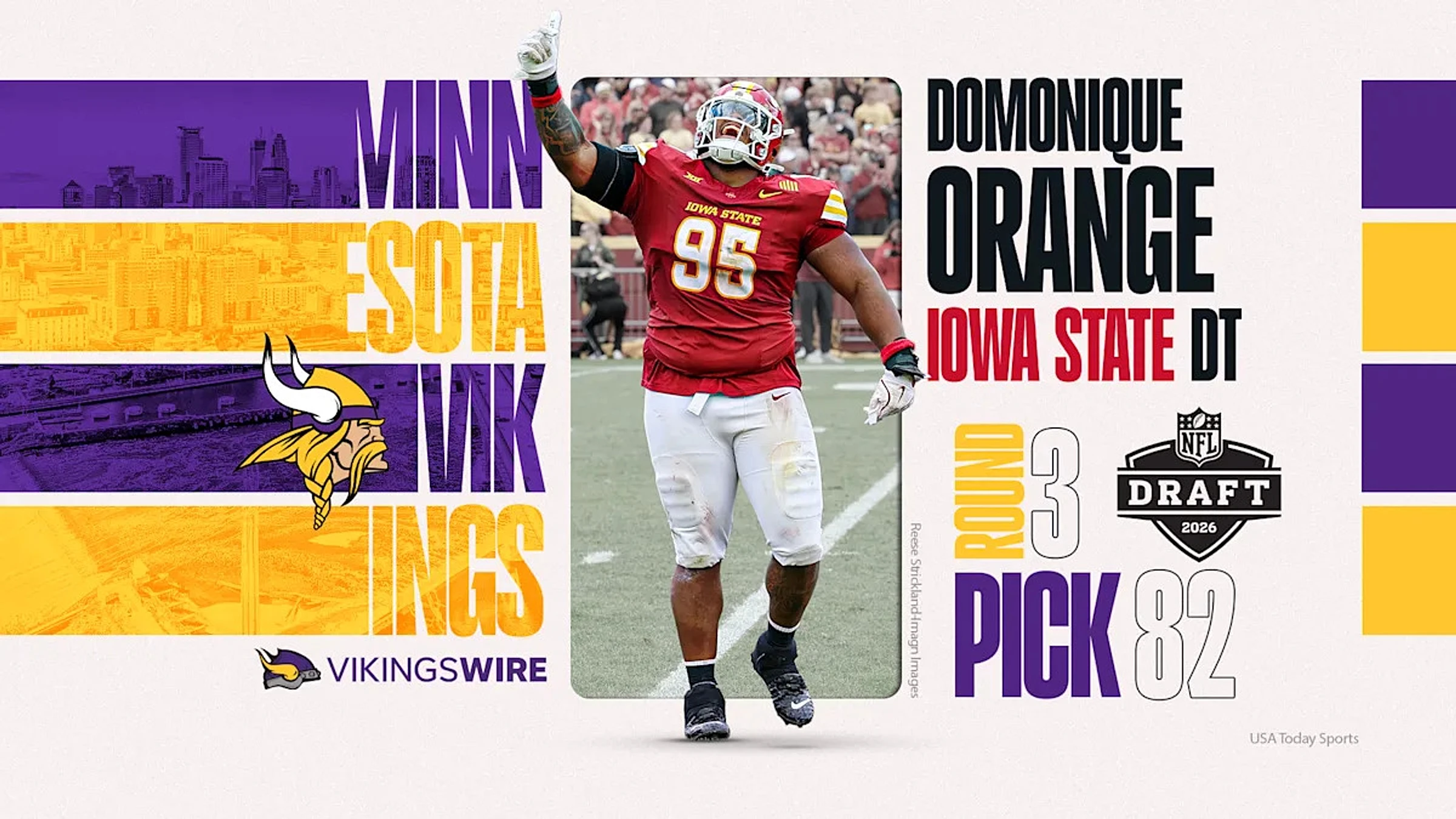 Vikings select DL Domonique Orange in Round 3 of the 2026 NFL Draft