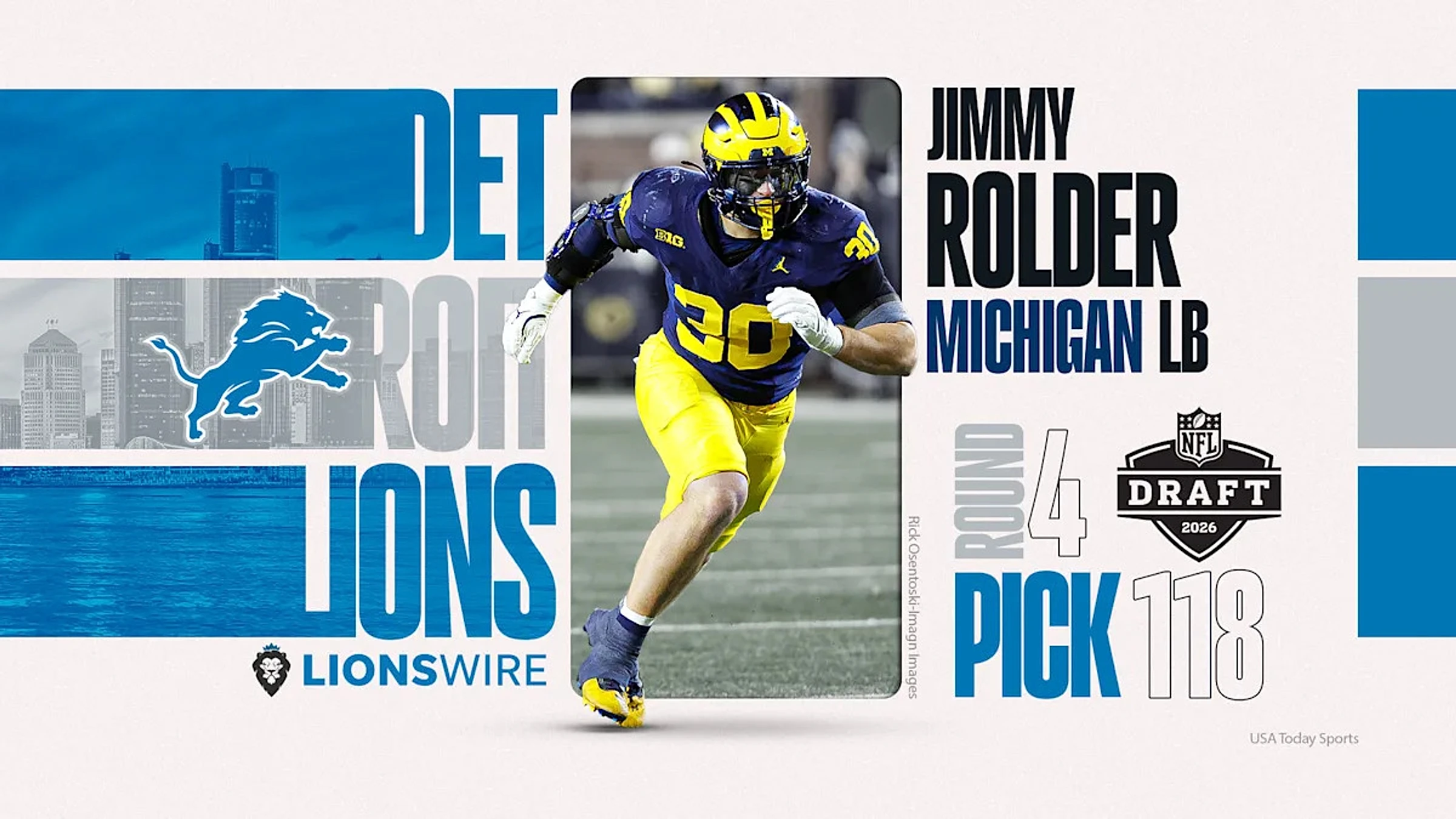 Detroit Lions draft Michigan linebacker Jimmy Rolder