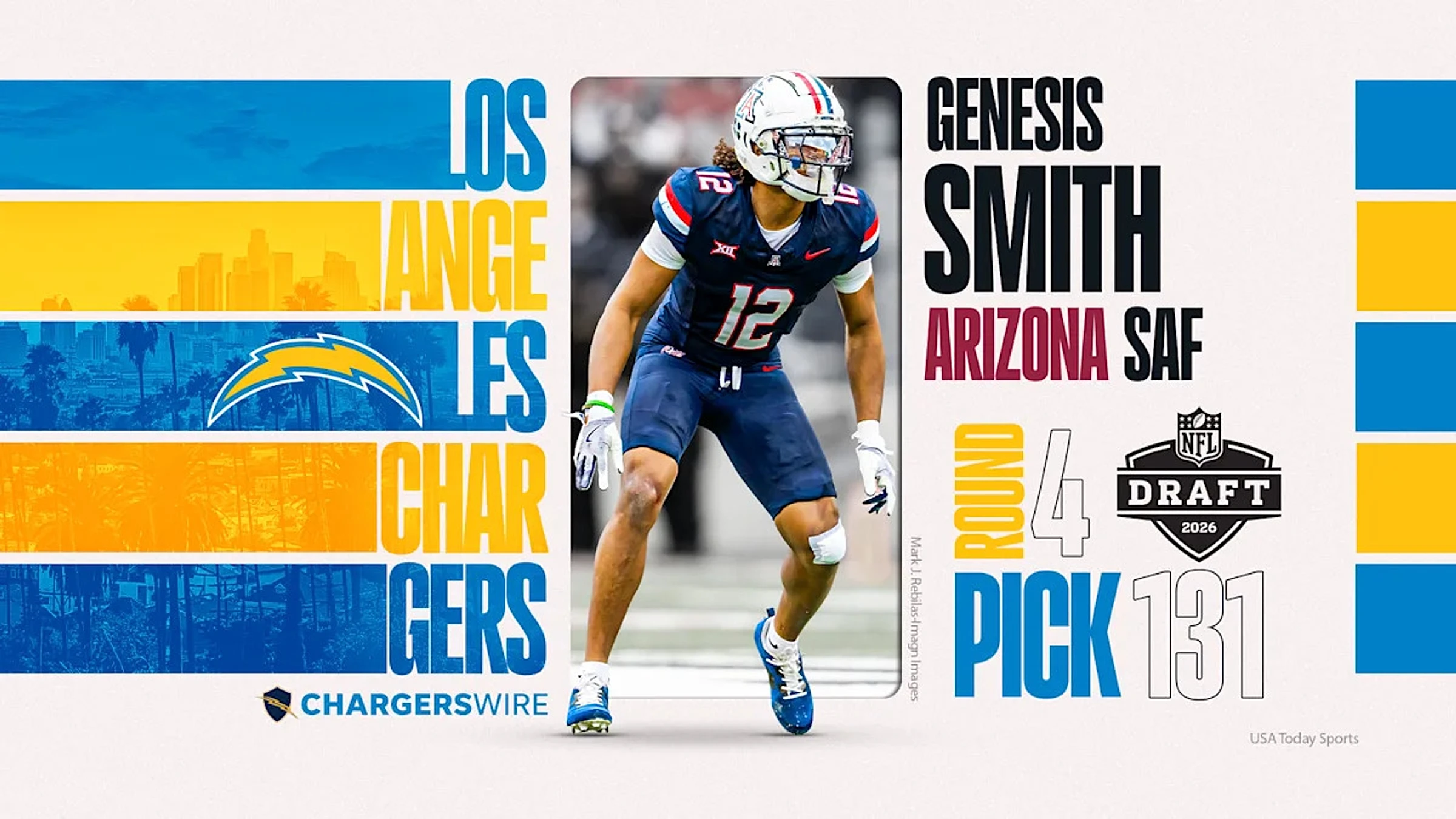 2026 NFL Draft: Chargers pick S Genesis Smith at No. 131 overall