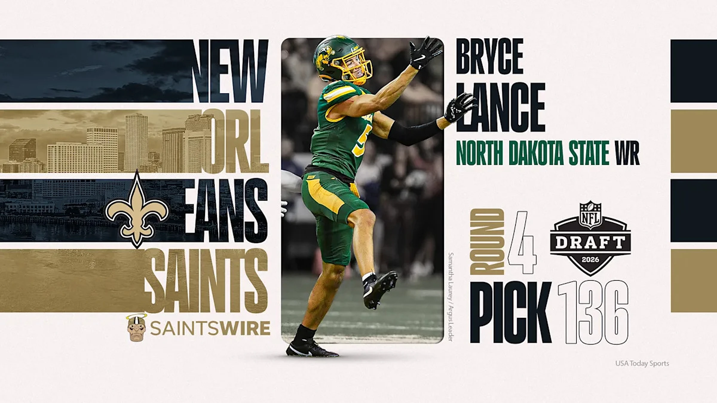 Saints double-dip at WR, draft North Dakota State's Bryce Young