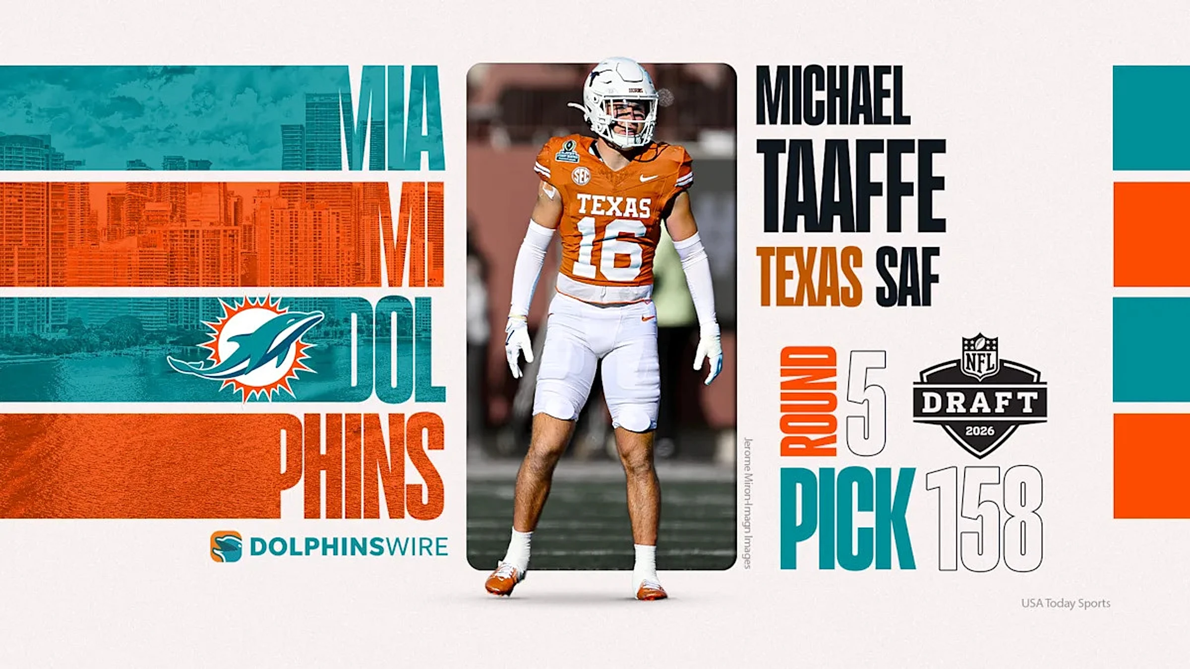 Miami loading up on Longhorns, Dolphins take Michael Taaffe in Draft
