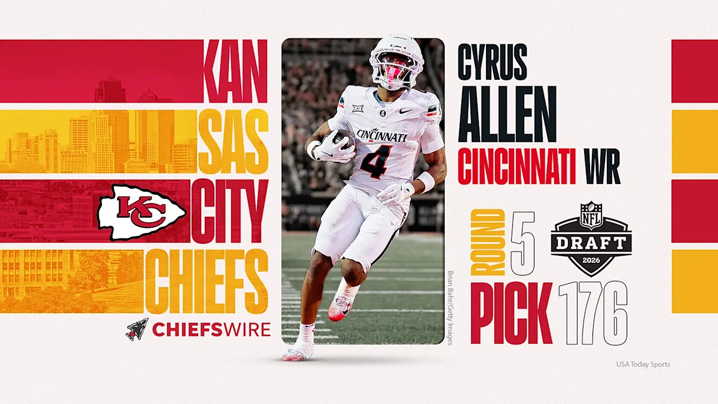 Chiefs select Cincinnati WR Cyrus Allen at No. 176 in 2026 NFL Draft