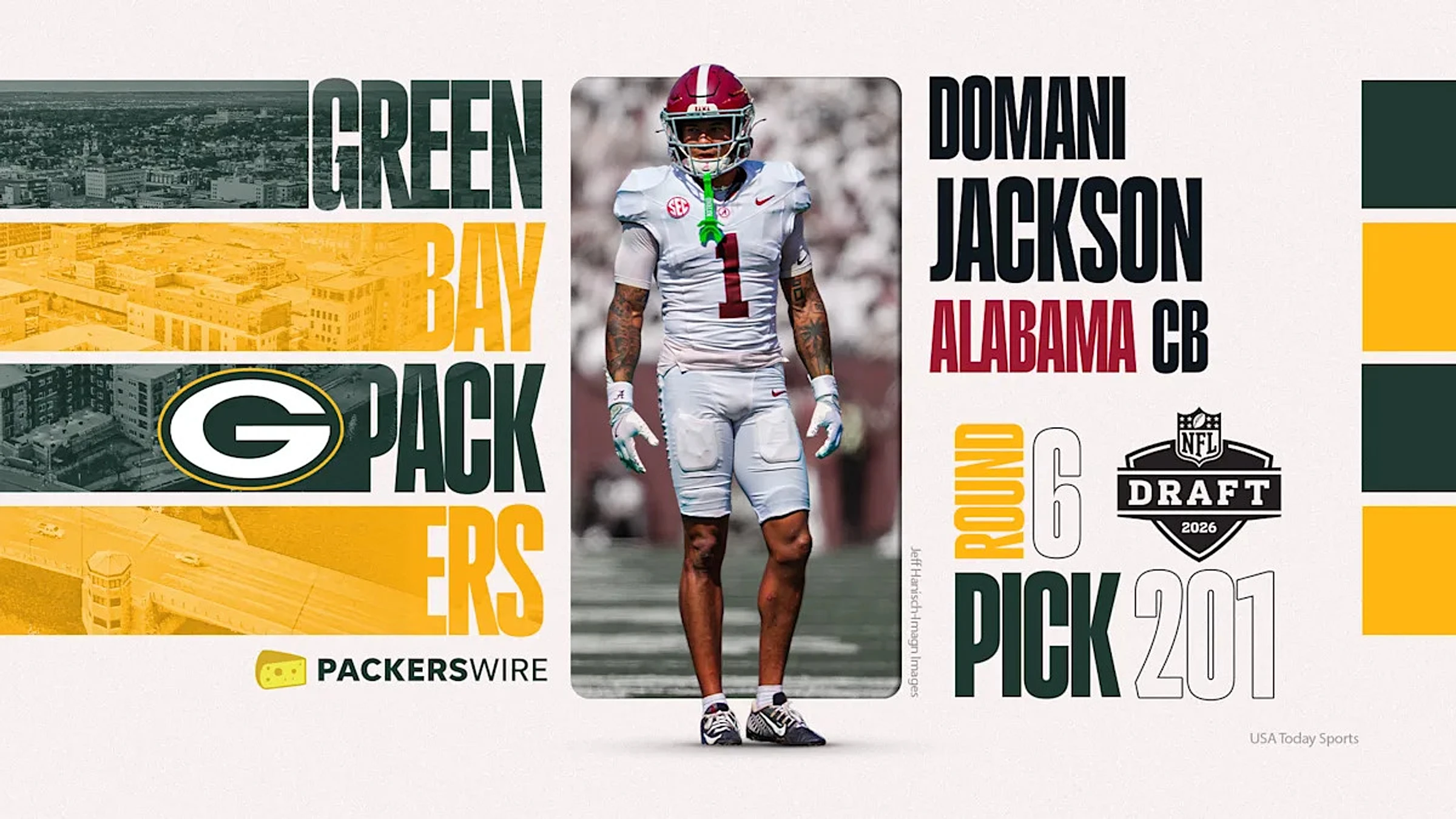 Packers select CB Domani Jackson at No. 201 overall in sixth round of 2026 draft