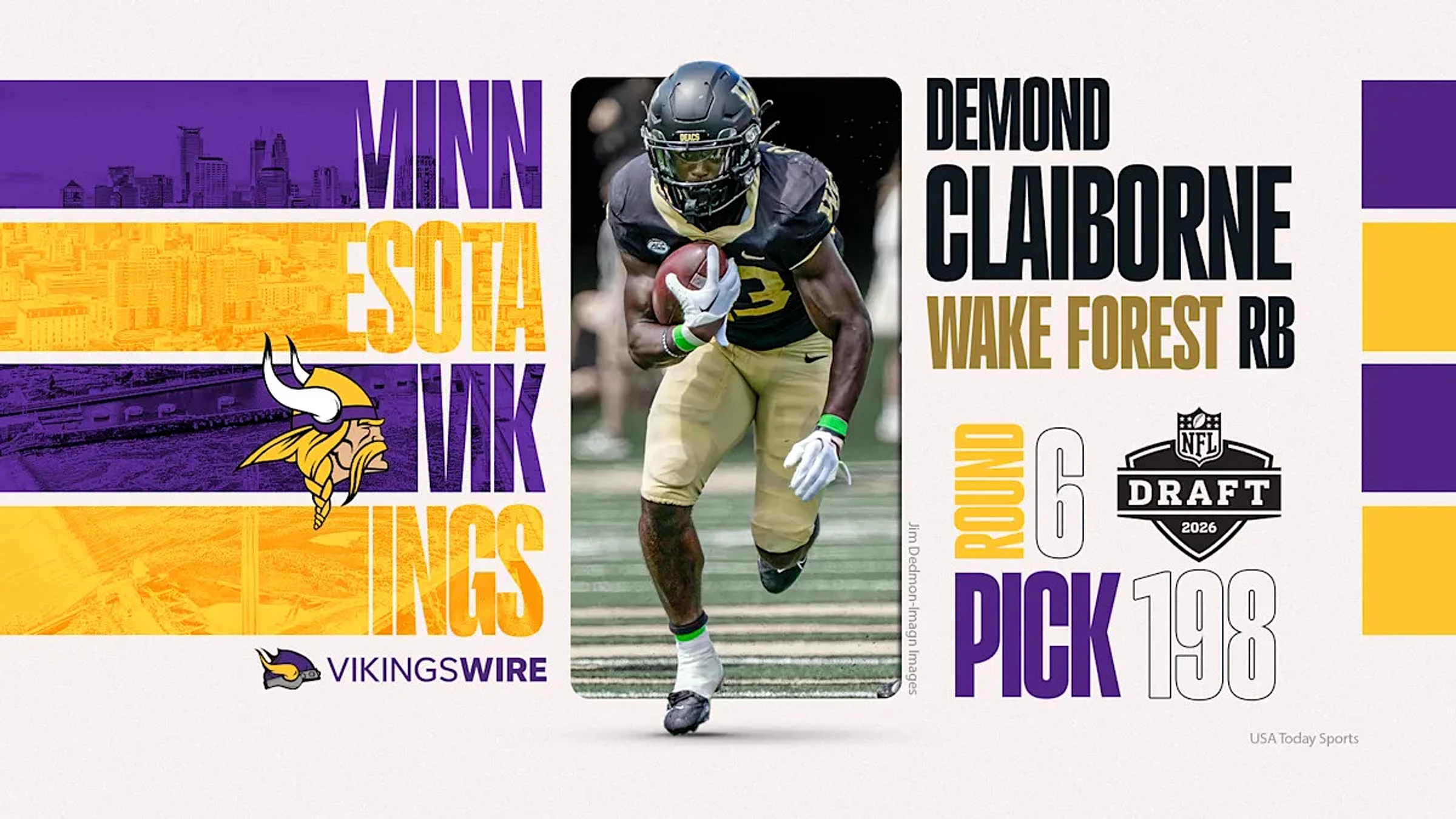 Vikings select RB Demond Clairborne in Round 6 of the NFL Draft