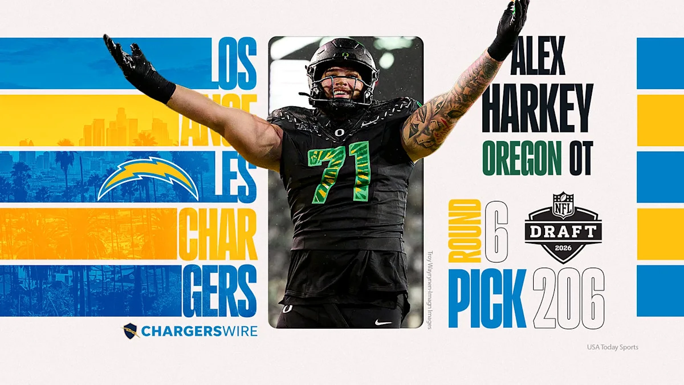 2026 NFL Draft: Chargers pick OL Alex Harkey at No. 206 overall
