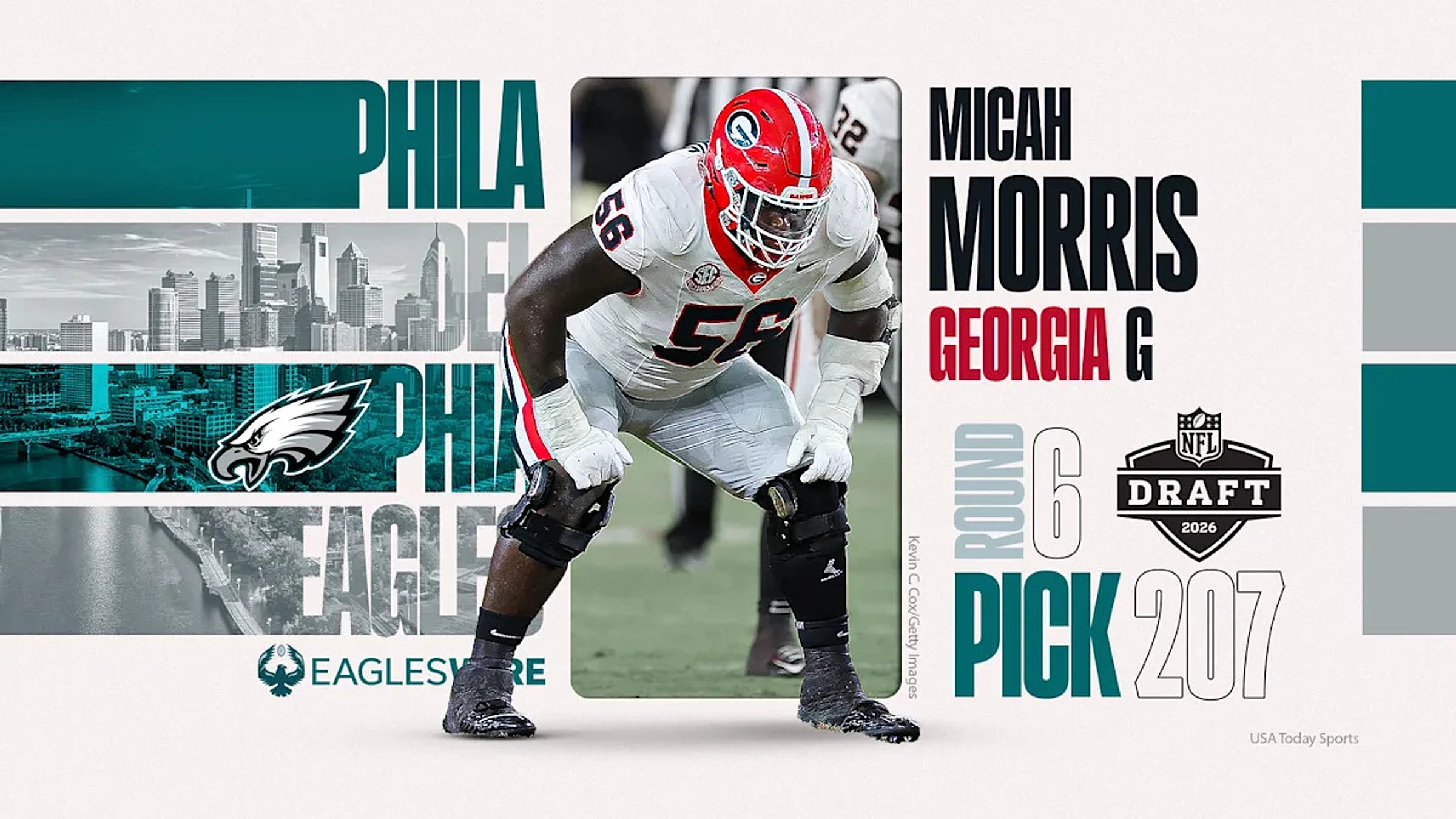 Georgia OL Micah Morris drafted by the Philadelphia Eagles