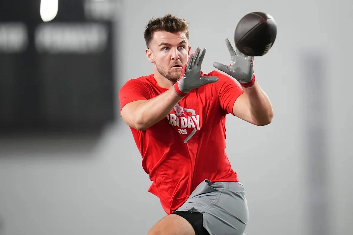 Watch: 2nd-round TE Max Klare gets draft call from Rams