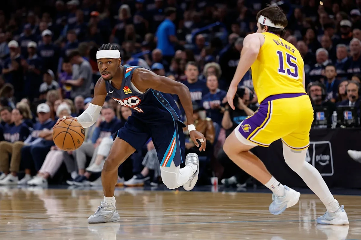 Thunder react to Shai Gilgeous-Alexander's flagrant foul in Game 2 win over Lakers