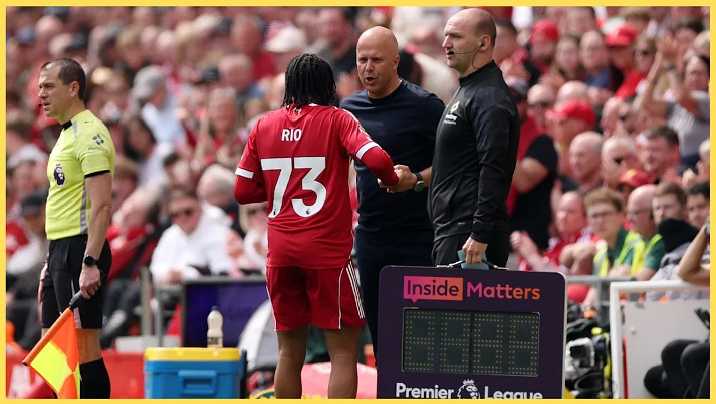 ‘I am the manager…’ – Arne Slot explains Rio Ngumoha substitution which had Anfield seething