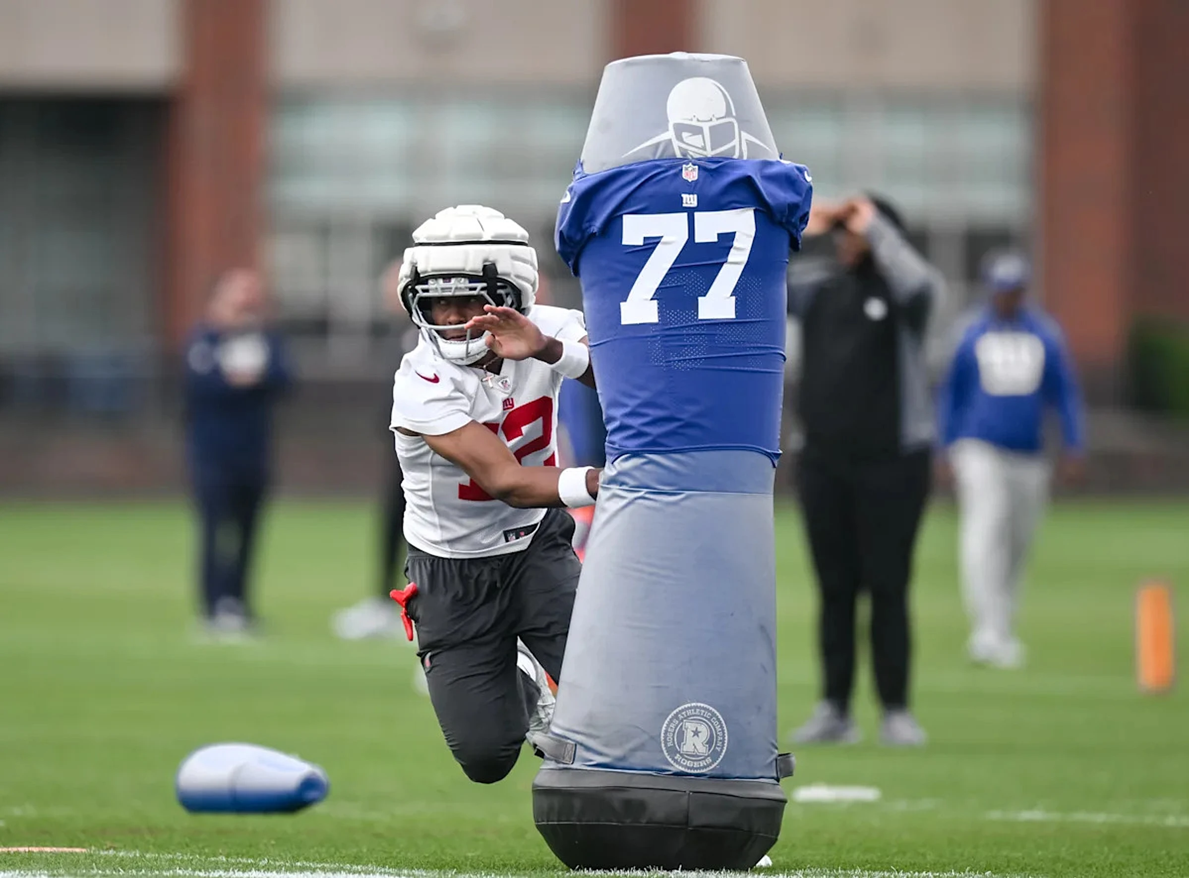 Colton Hood's interception, celebration steals show at Giants rookie minicamp