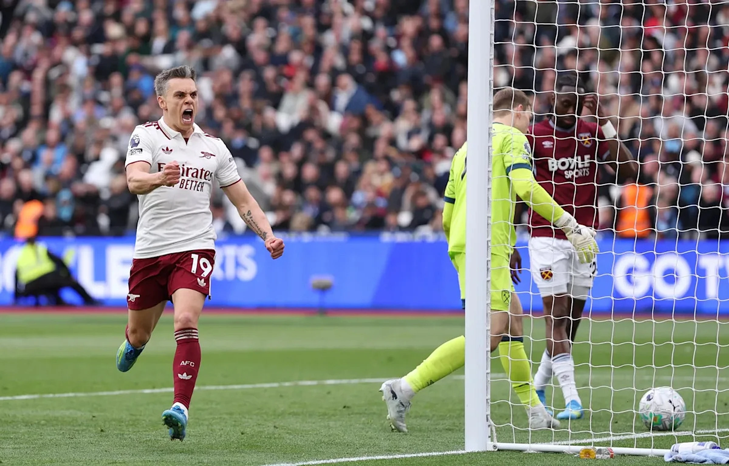 West Ham 0-1 Arsenal: Trossard strikes late to give Arsenal a huge advantage in the title race
