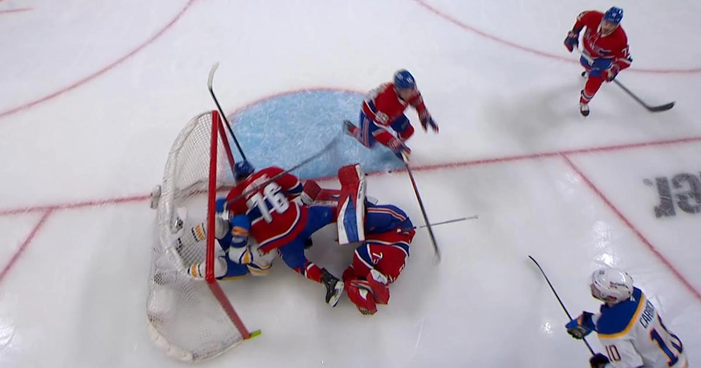 Jakub Dobes rammed by Beck Malenstyn in Game 3.