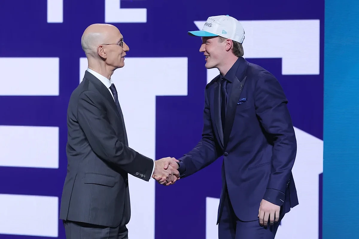 Duke alum Kon Knueppel represents Hornets at NBA Draft Lottery