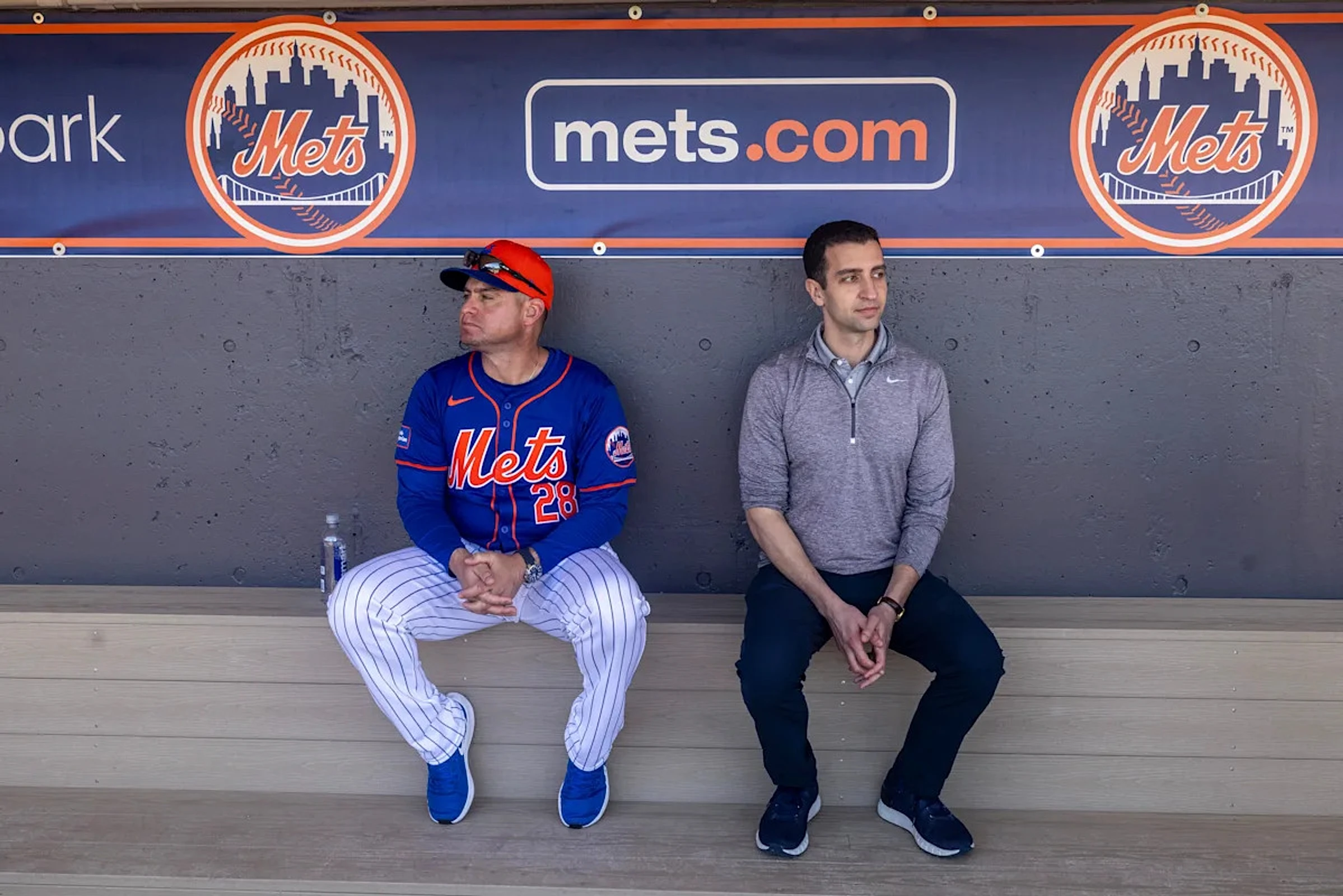 Mets’ president of baseball operations David Stearns speaks to media