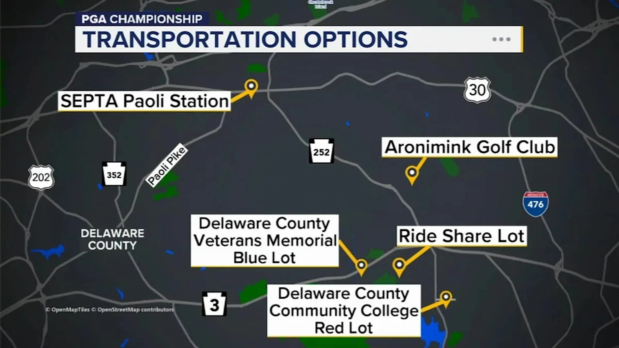PGA Championship: How to get to Aronimink Golf Club and what spectators need to know