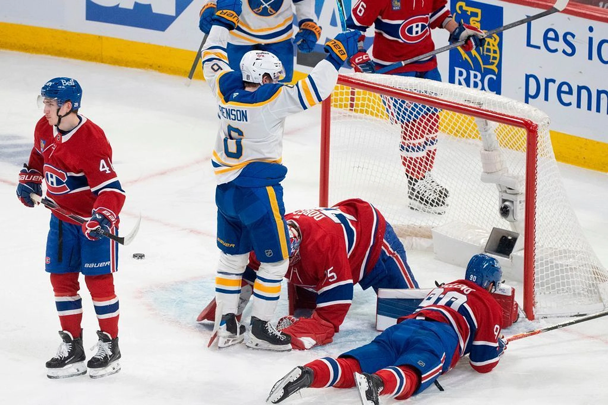 Benson's birthday goal evens series for Sabres