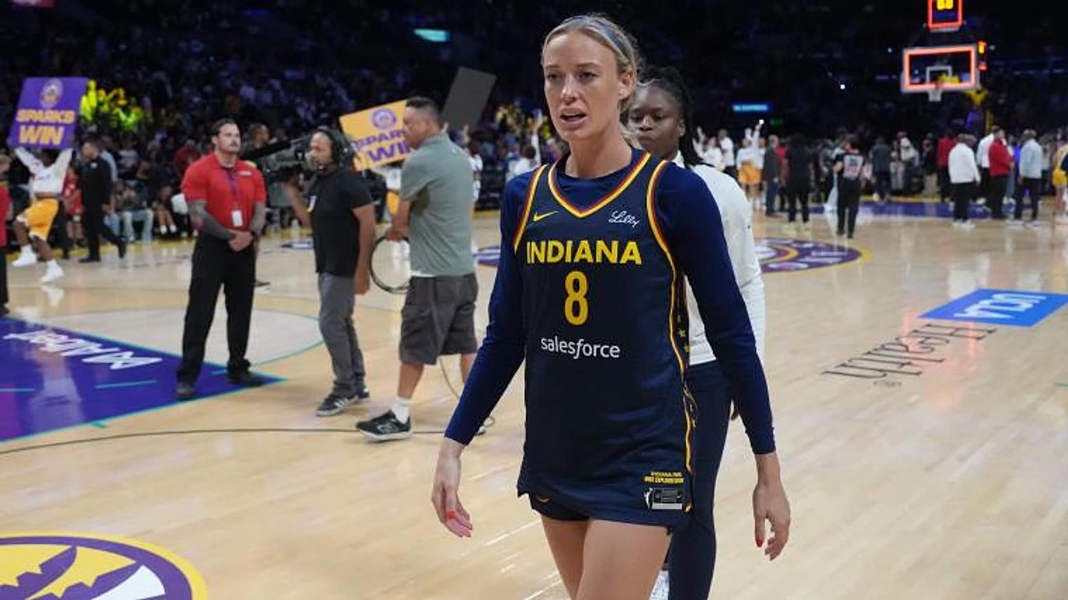 Sophie Cunningham’s arrival outfit before Fever-Sparks game quickly went viral