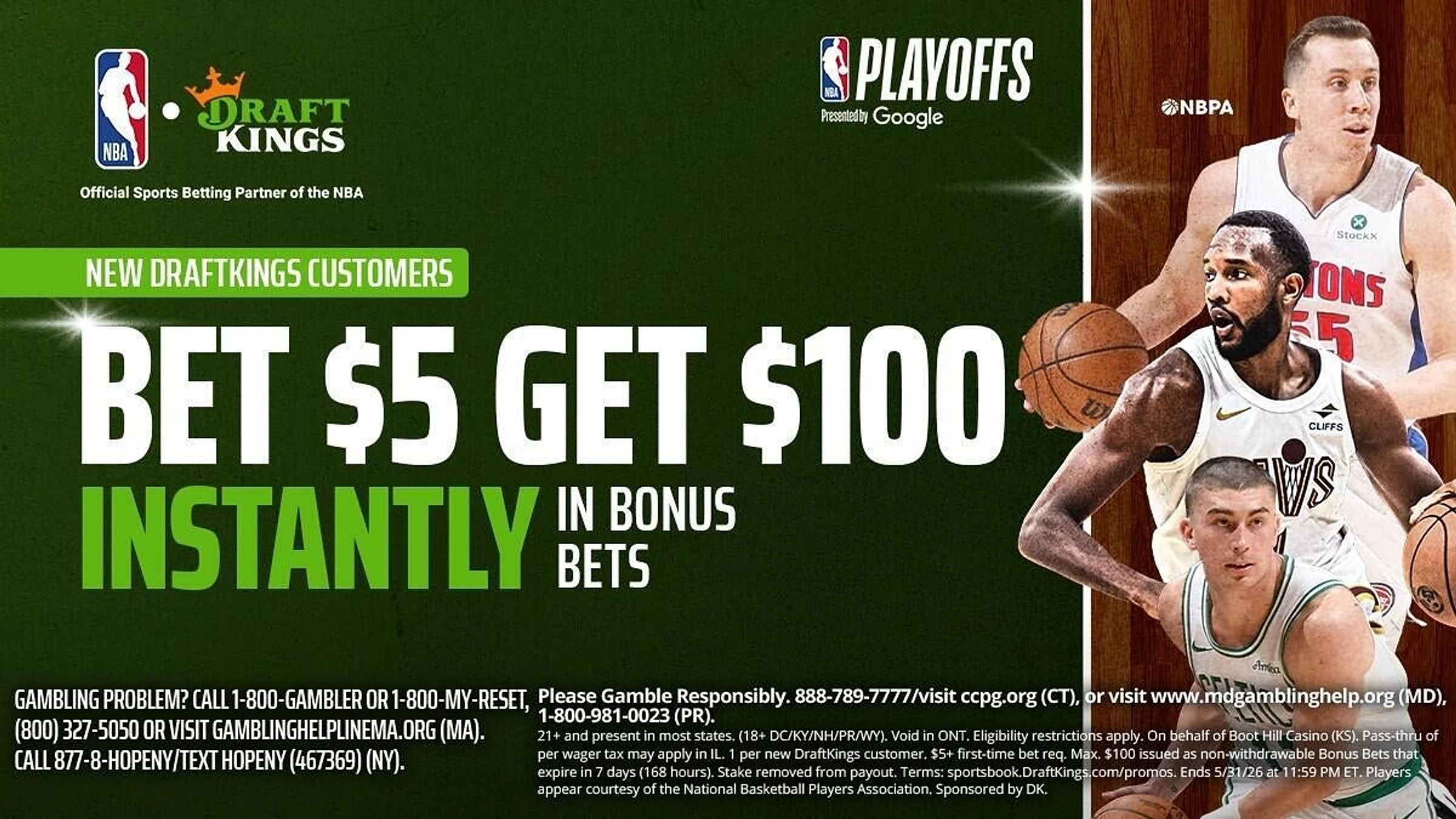Use DraftKings promo code for $100 in bonus bets by targeting Dodgers-Giants, NHL Playoffs on Thursday