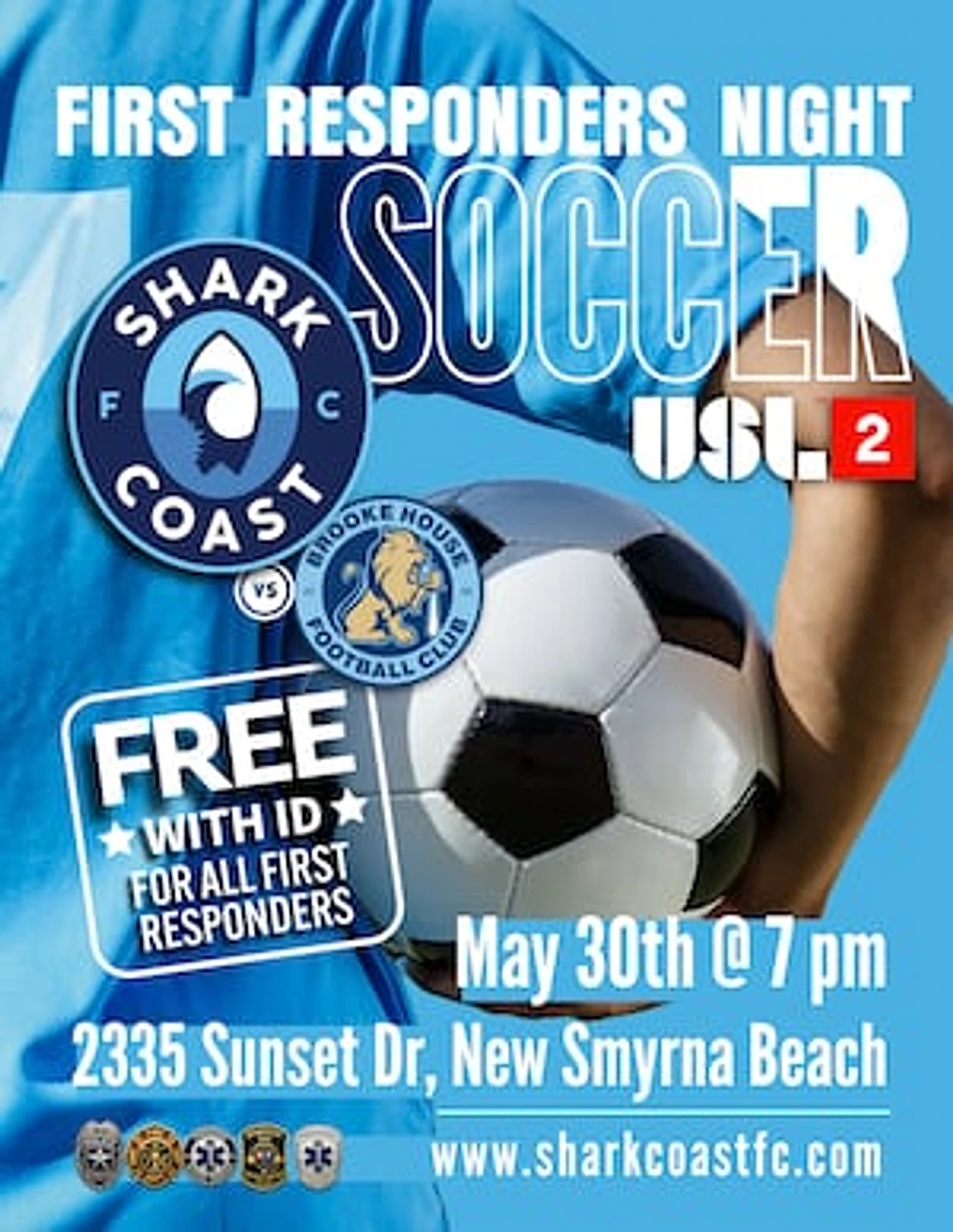 Shark Coast FC honors first responders with free admission