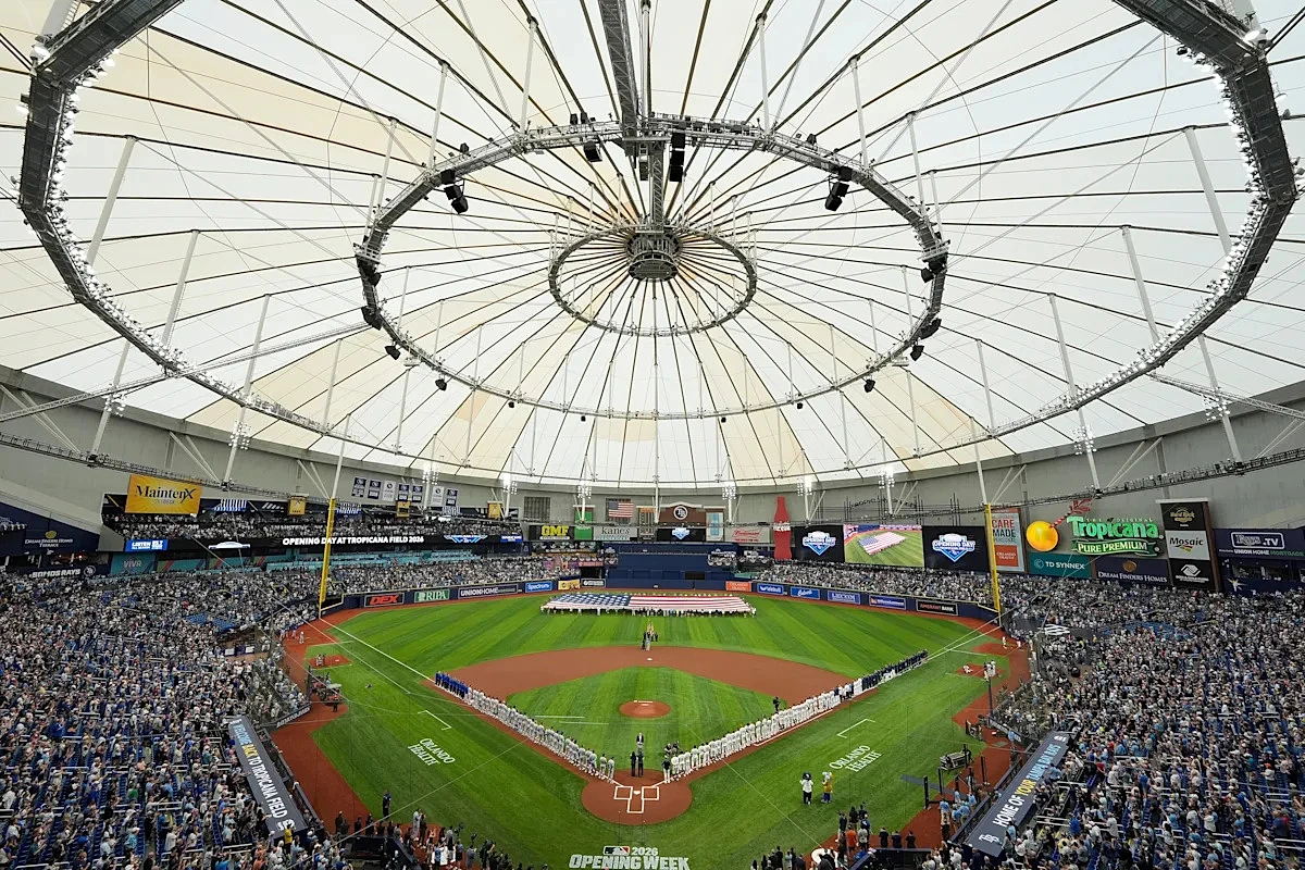 Tampa Bay Rays and local officials announce a tentative $2.3B deal for a new ballpark
