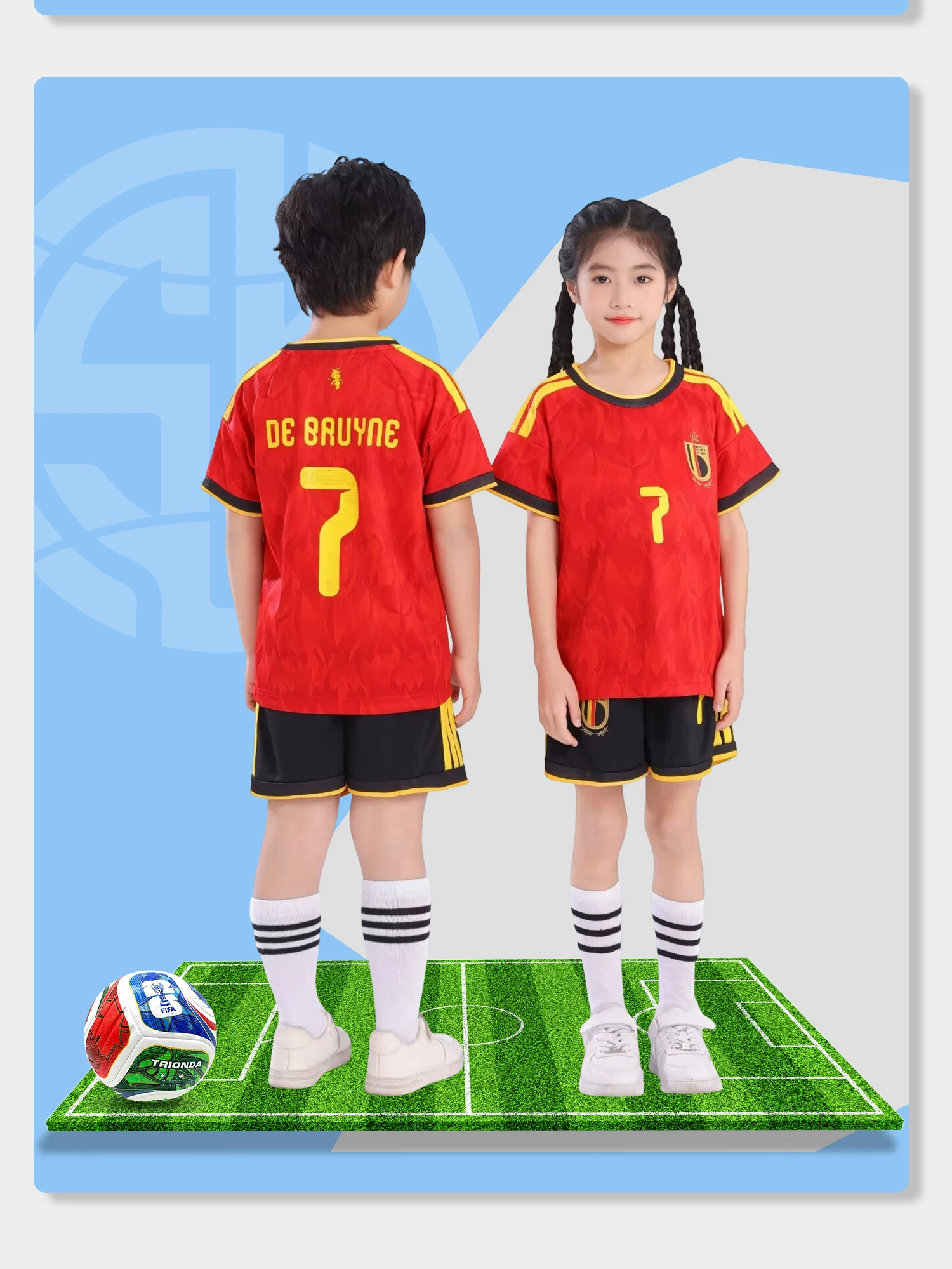 Argentina Messi Kids Football Jersey Set detail 16