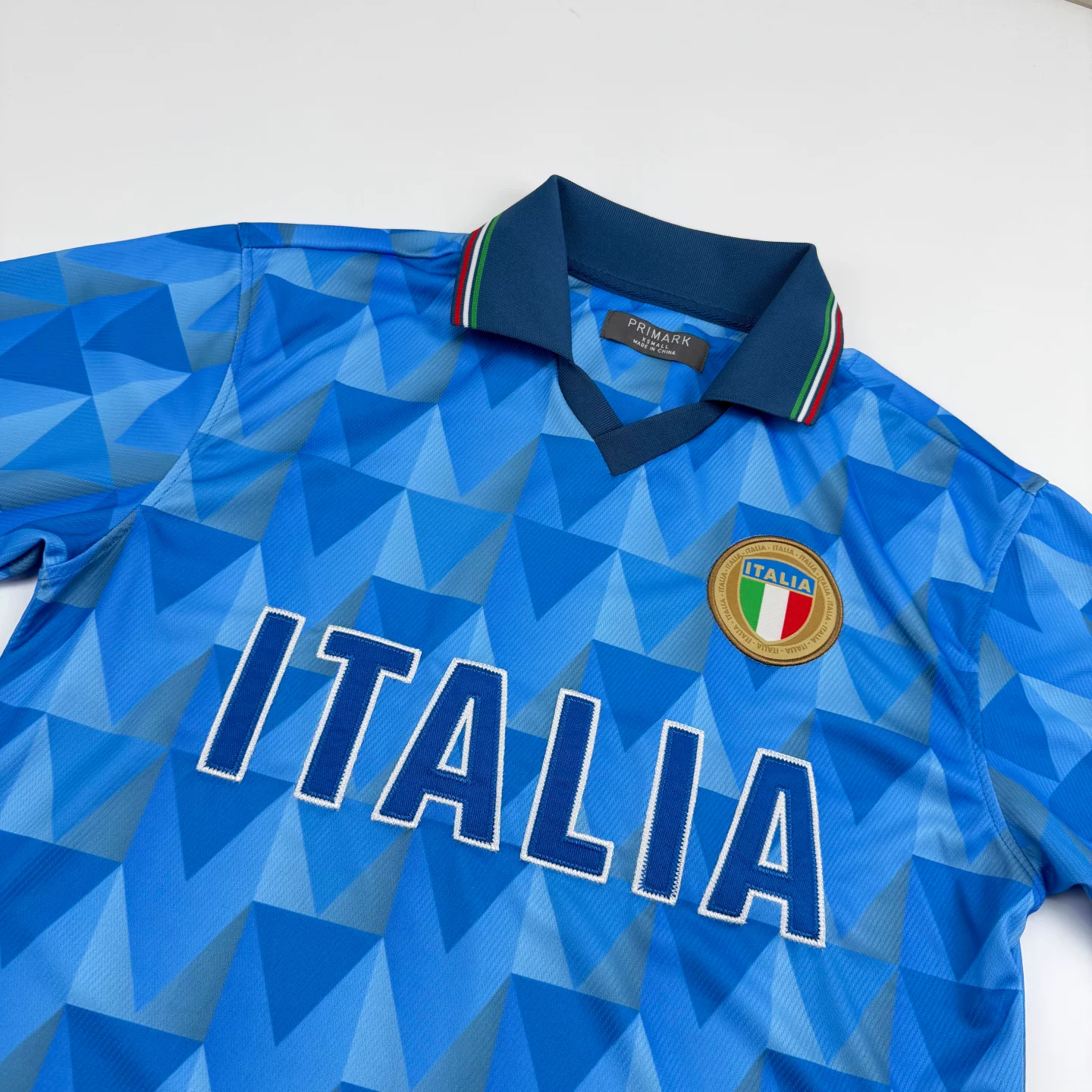 France Italy Football Jersey Men's Collar Shirt Blue White Color Block Loose Fit Quick-Dry T-Shirt detail 6