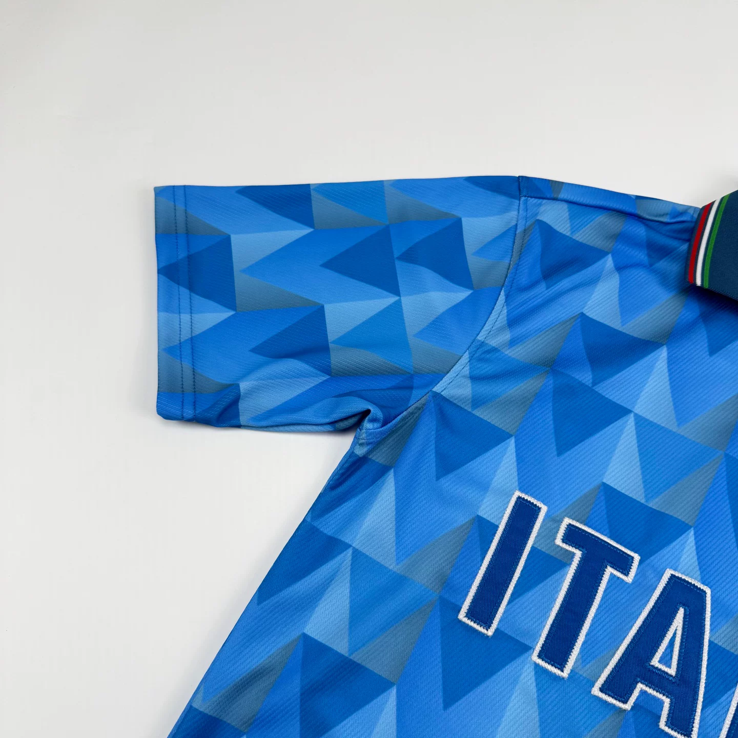 France Italy Football Jersey Men's Collar Shirt Blue White Color Block Loose Fit Quick-Dry T-Shirt detail 7