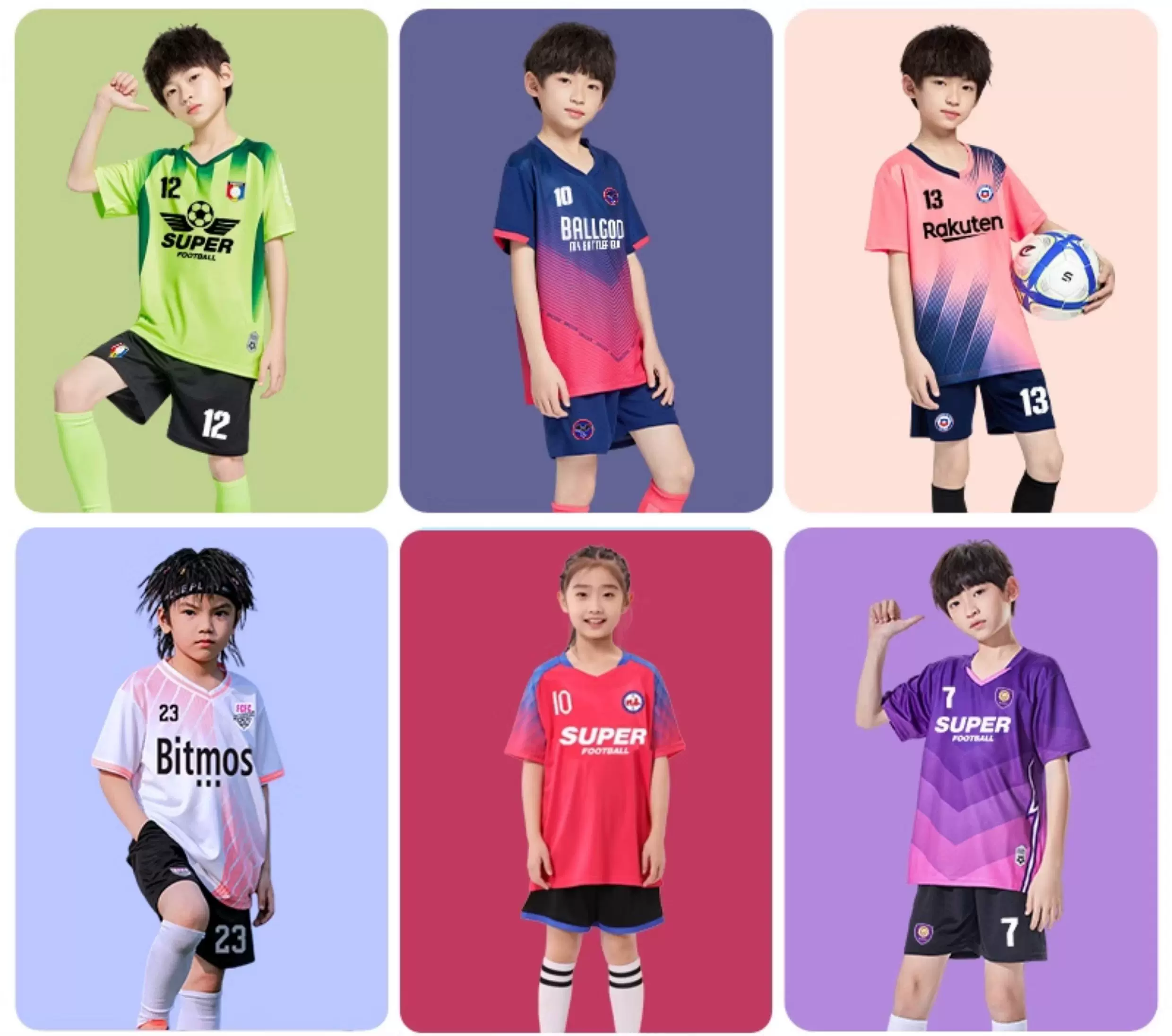 Custom Kids Football Jersey Set with Printing detail 3