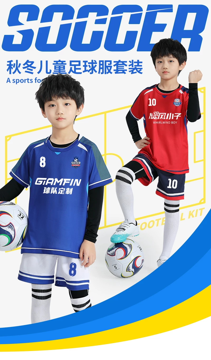 Custom Kids Football Kit Set - Boys & Girls Training Jersey with Printing detail 1