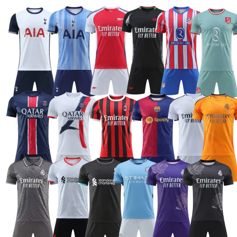 Manchester City, Atletico Madrid, PSG, Liverpool, Inter, Barcelona, Real Madrid, Tottenham 24/25 Adult & Youth Football Jerseys detail 2