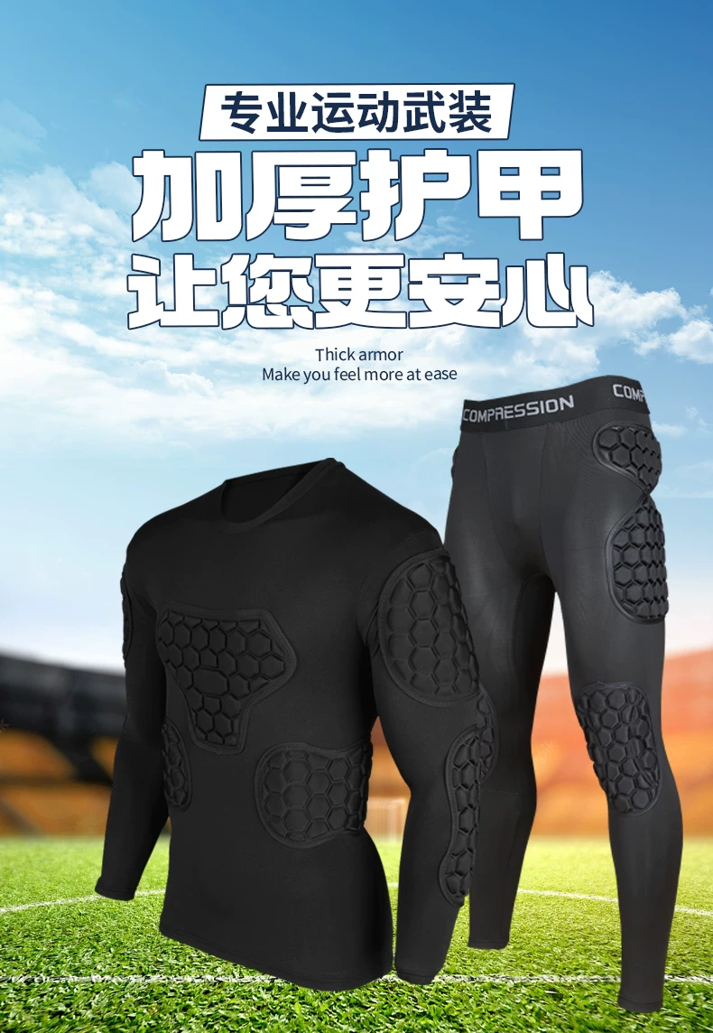 Goalkeeper Kit with Protective Gear - Jersey, Shorts, Helmet, Chest Guard, Elbow Pads, Hip Pads detail 1