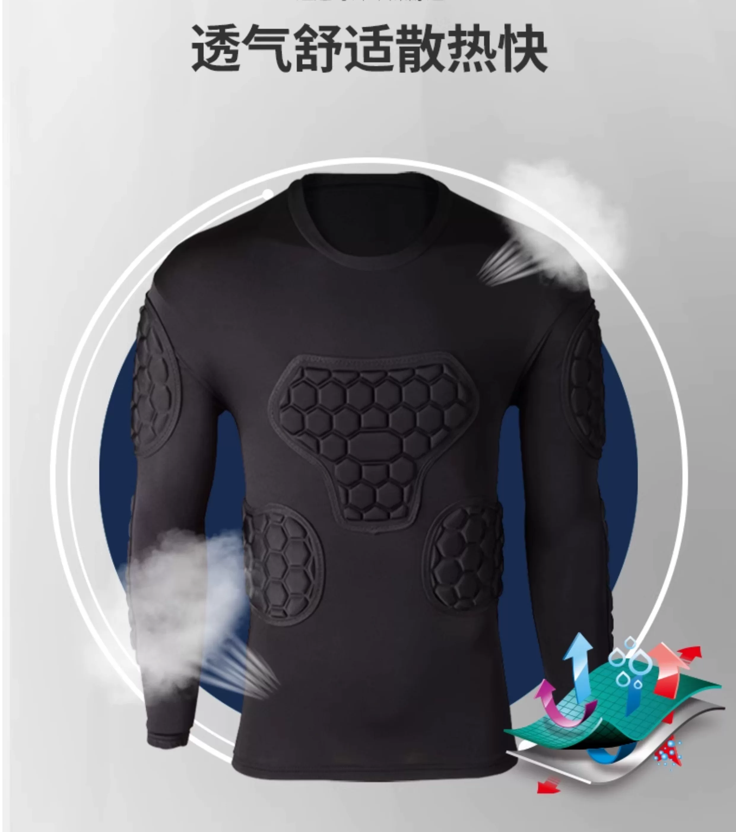 Goalkeeper Kit with Protective Gear - Jersey, Shorts, Helmet, Chest Guard, Elbow Pads, Hip Pads detail 7