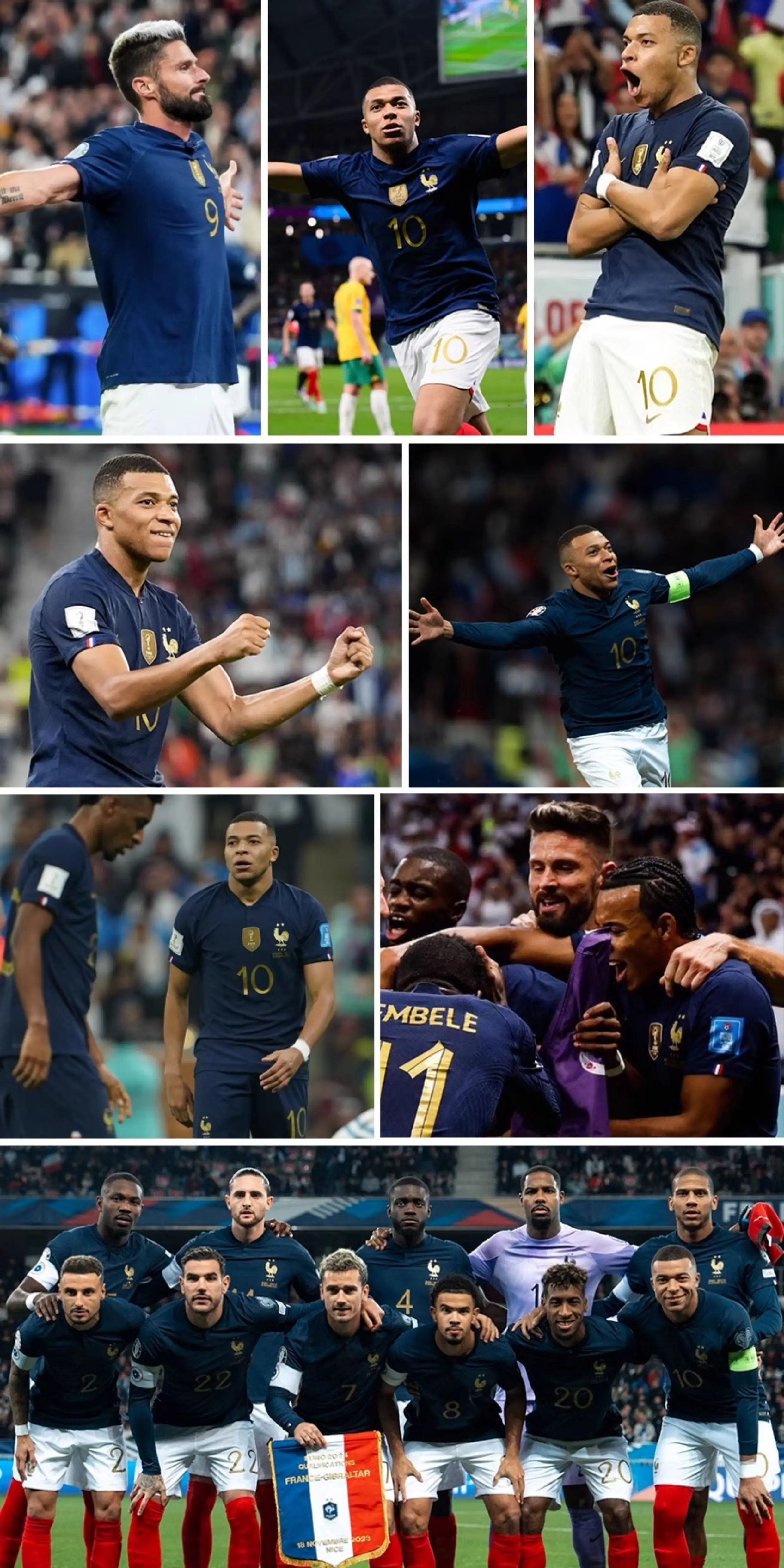 France National Team Training Jersey Kit - Mbappe Benzema Euro Cup Soccer Set for Men & Kids detail 1