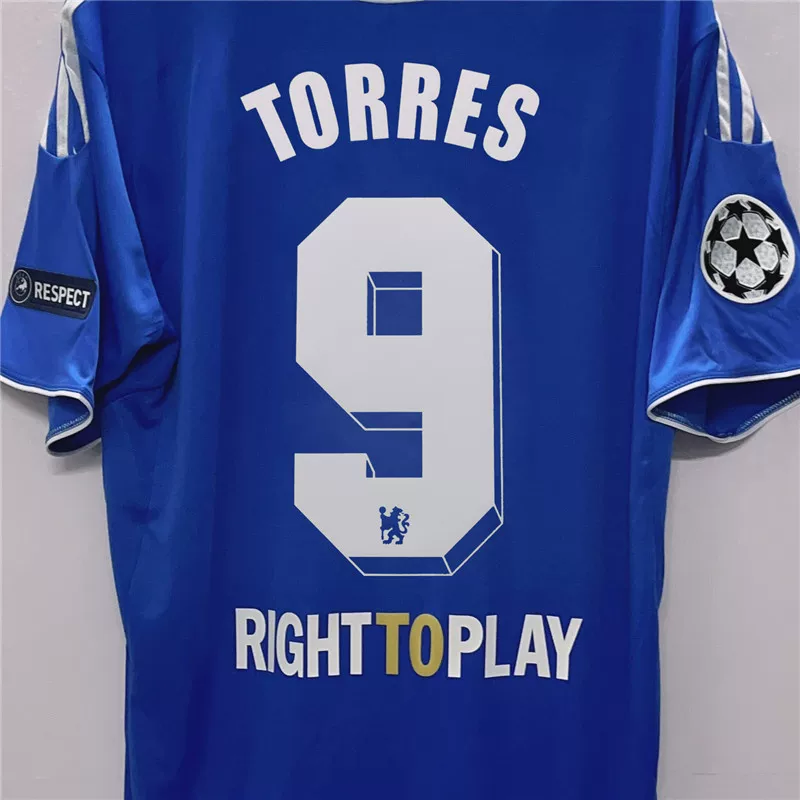 Chelsea 11-12 Home Jersey Torres Lampard Drogba Champions League Final Retro Football Shirt detail 8