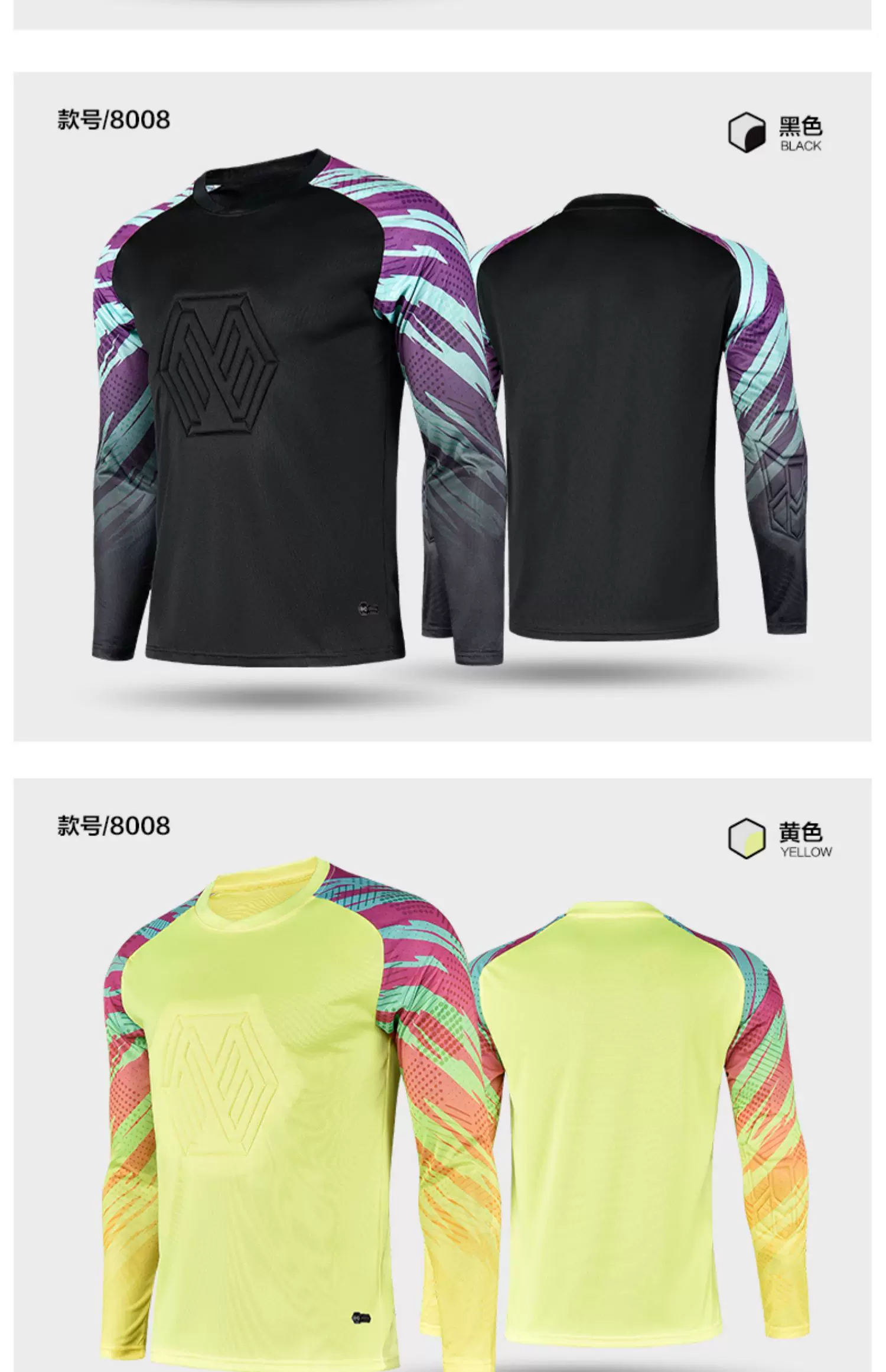 Goalkeeper Jersey Set with Protective Pads - Customizable Adult & Youth Training Kit detail 15