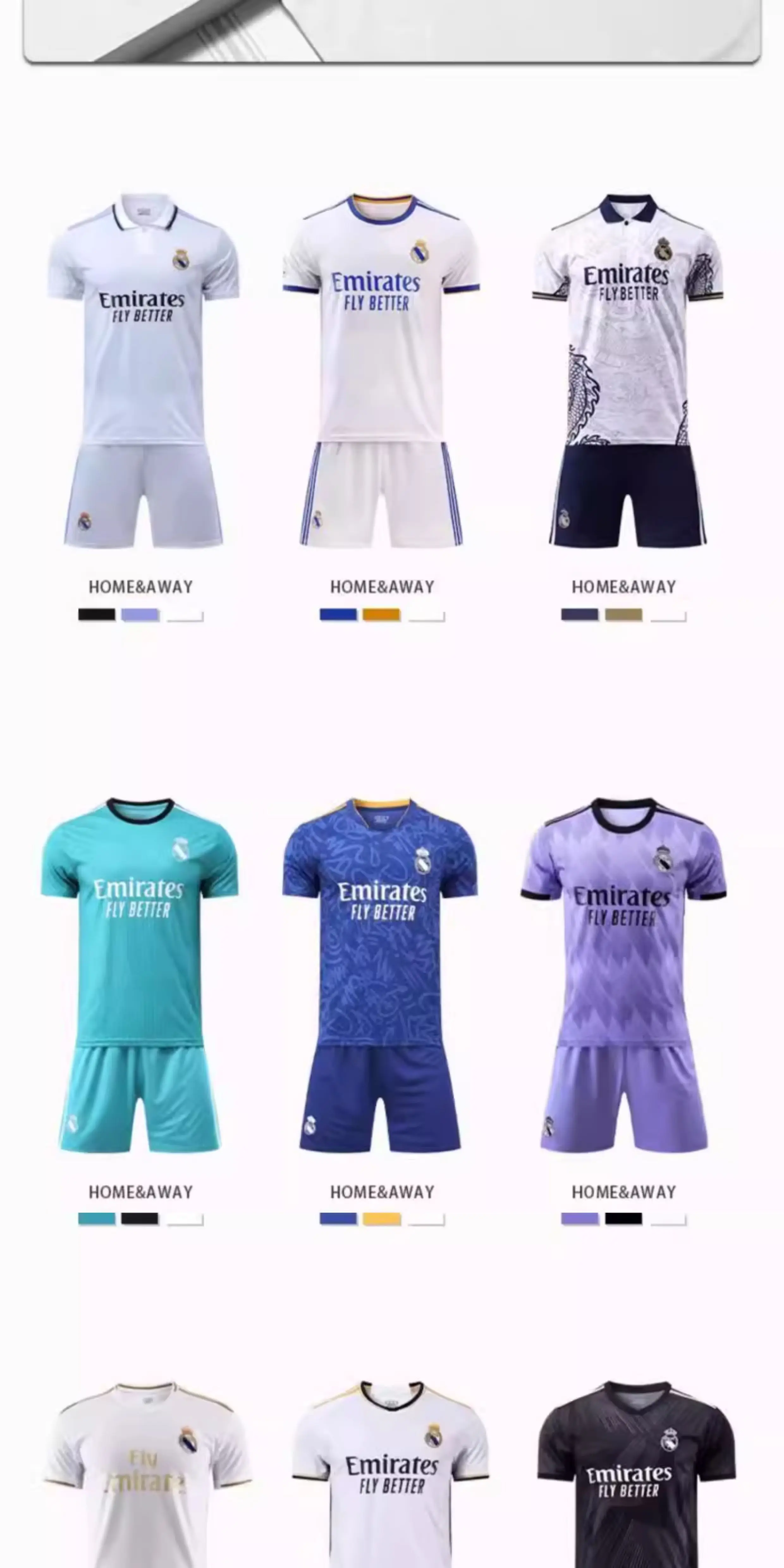 Real Madrid Home & Away Jersey Kit - Ronaldo 7 & Valverde Customizable detail 8