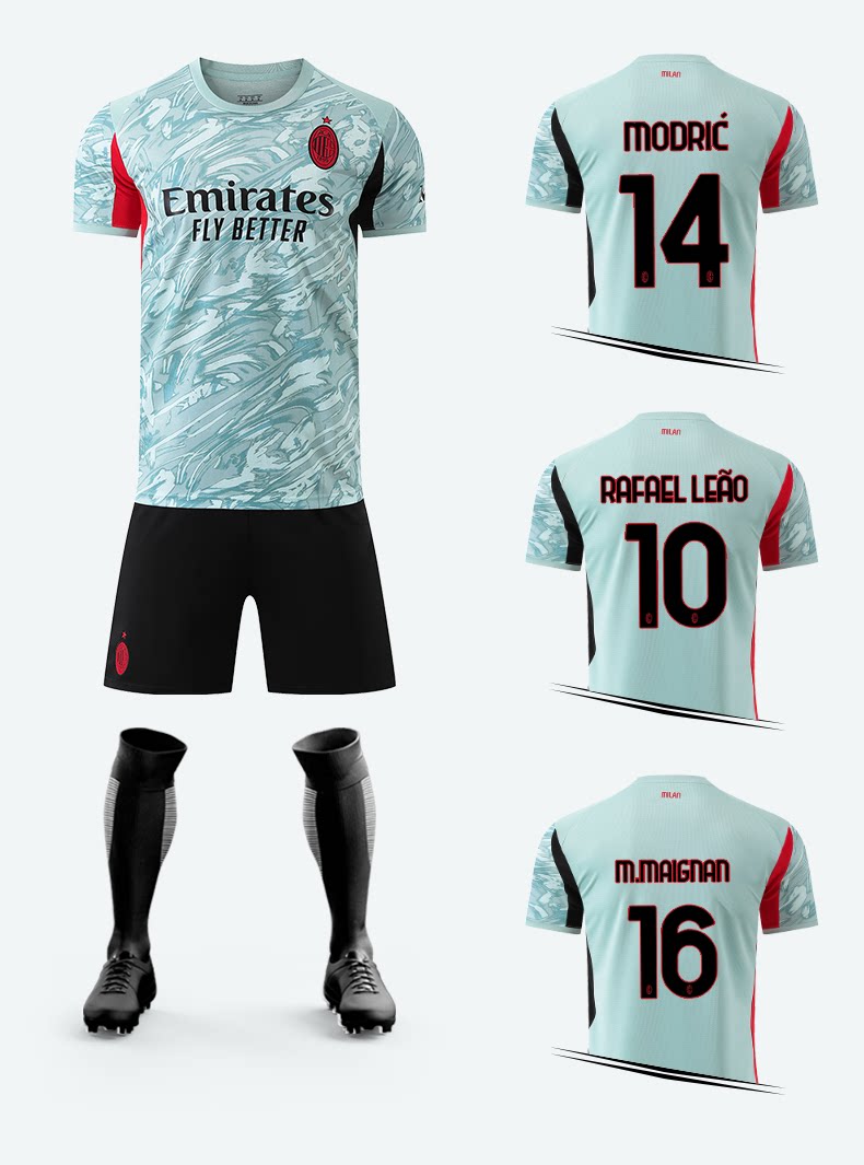 AC Milan Modric Custom Kids Football Jersey Kit detail 4