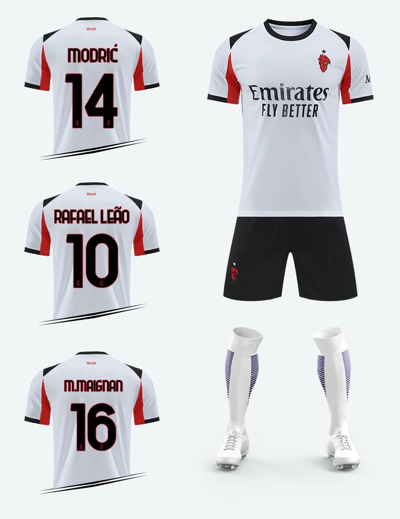 AC Milan Modric Custom Kids Football Jersey Kit detail 5