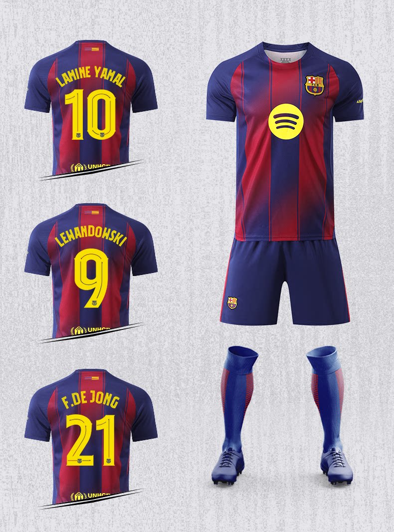 FC Barcelona 25-26 Home Kit Jersey Set with Shorts detail 6