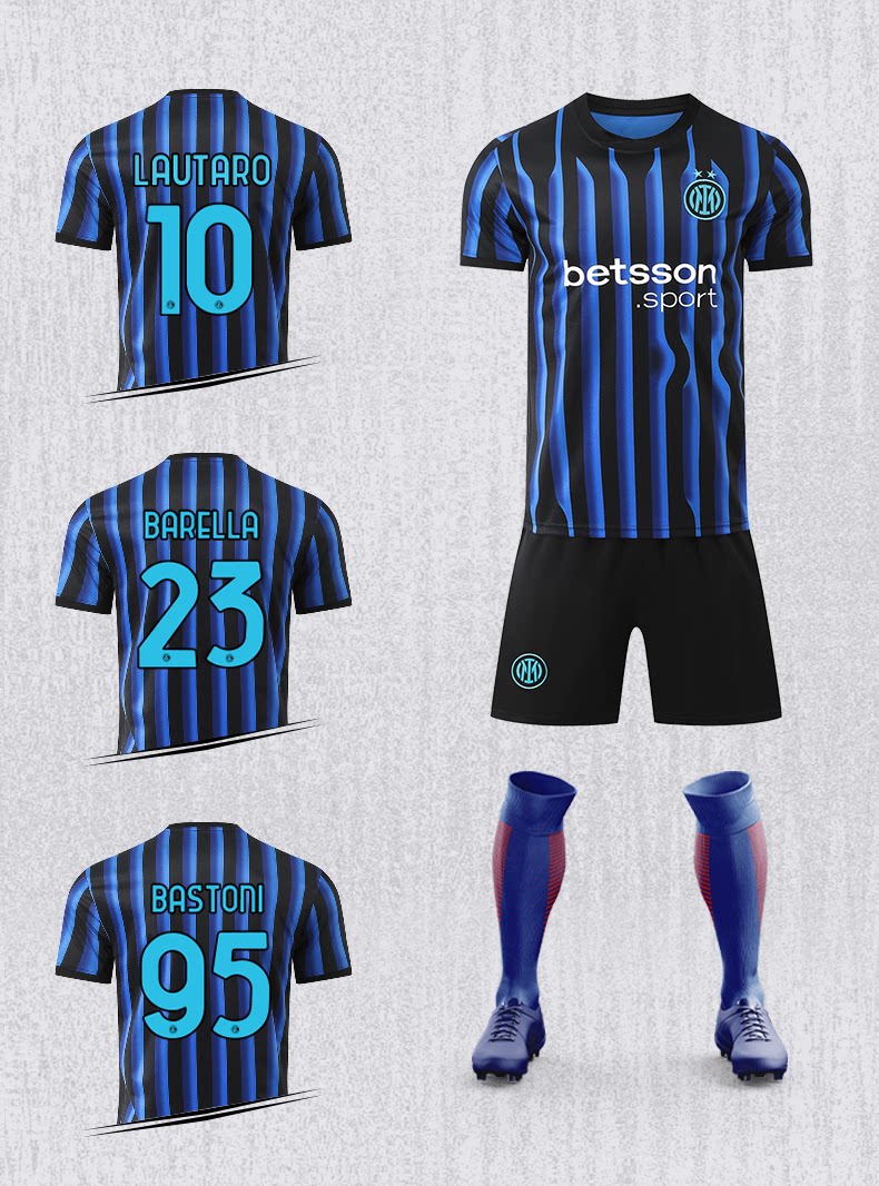 Inter Milan Home & Away Jersey Set - Lautaro Martinez detail 6