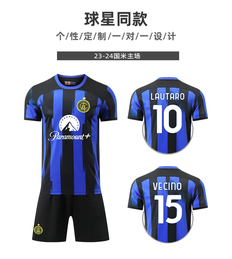 Lukaku Custom Inter Milan #9 Home/Away Jersey Kit detail 9